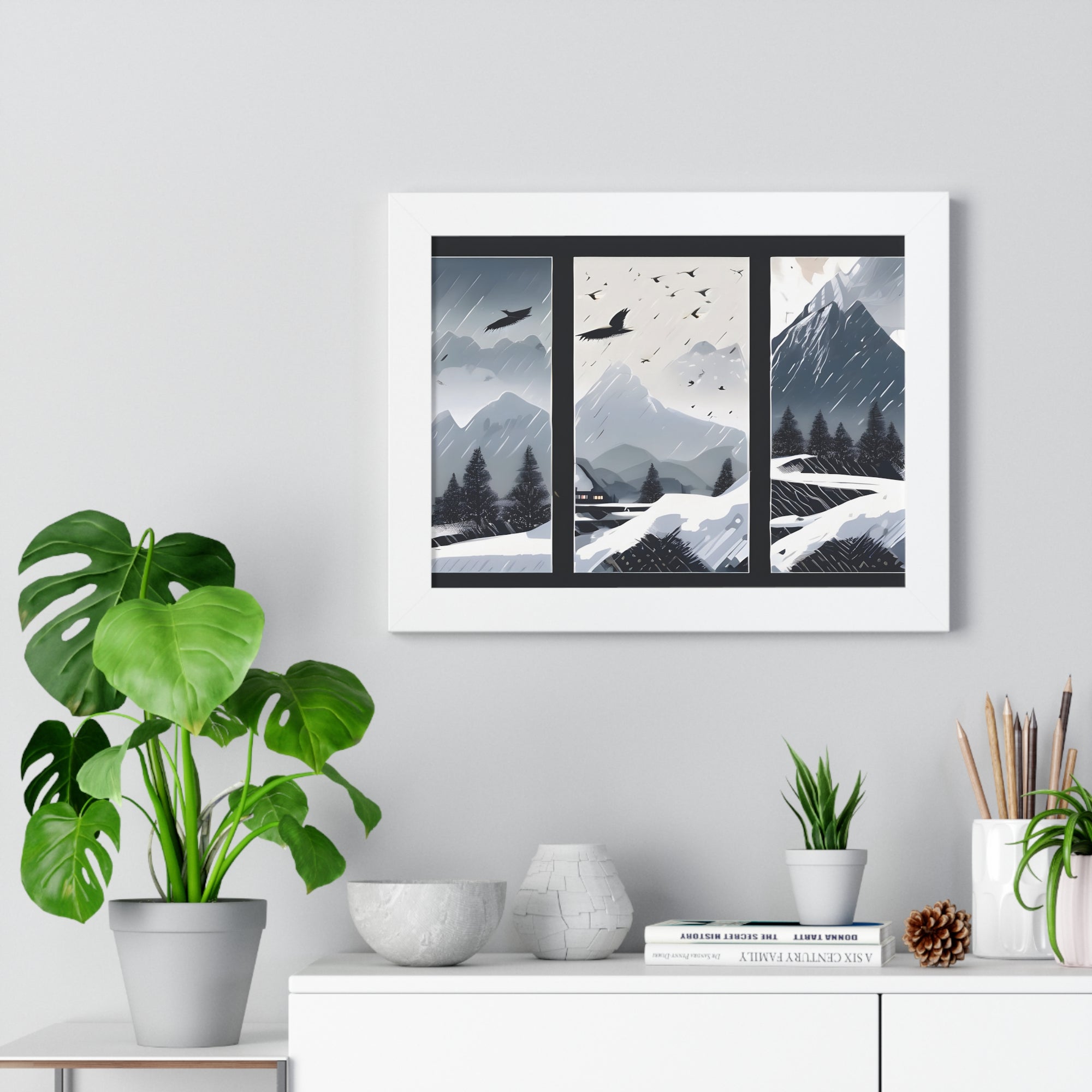 Silent Snowfall – Cozy Cabin in the Woods Canvas Art