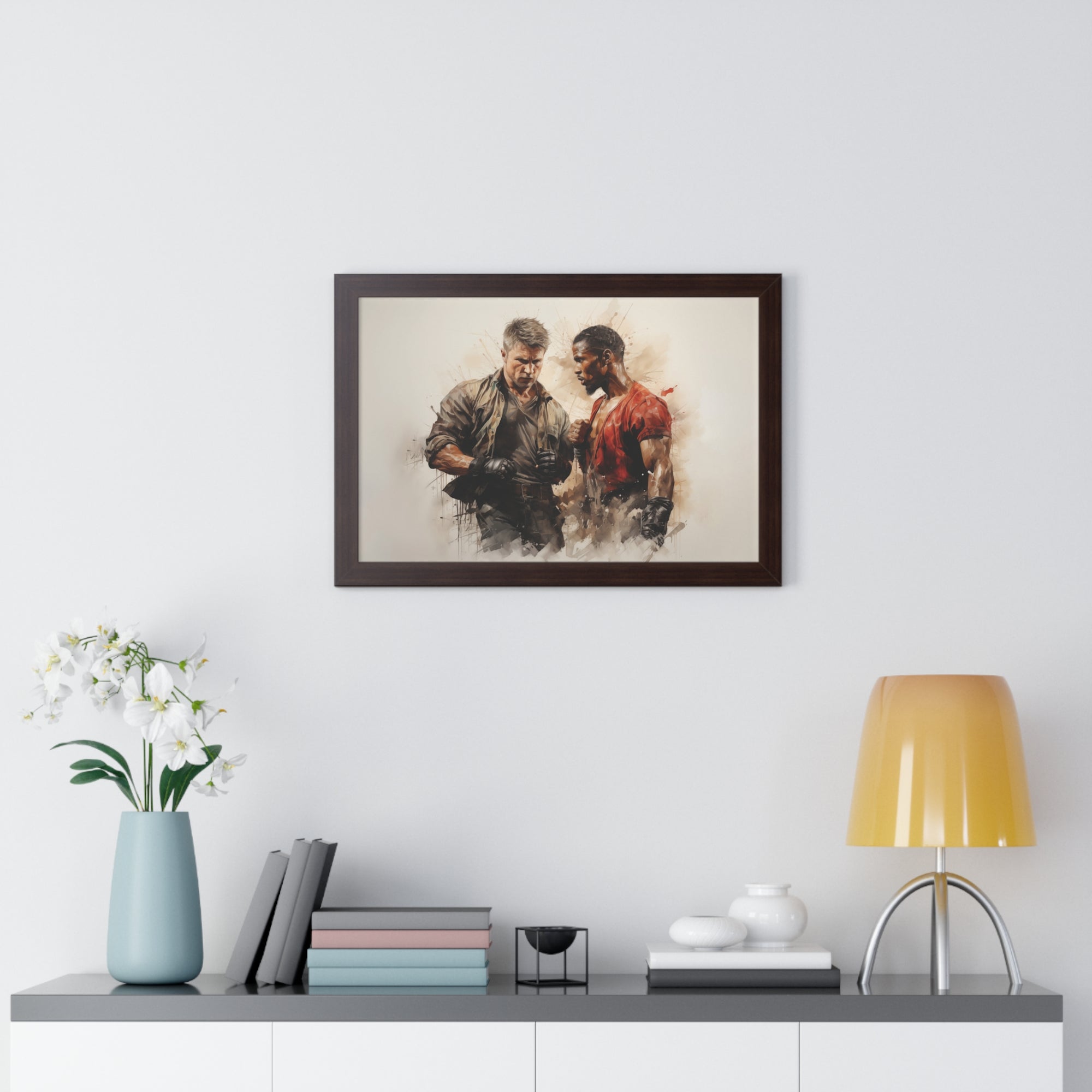 Face-Off – Framed Masculine Tension Wall Art