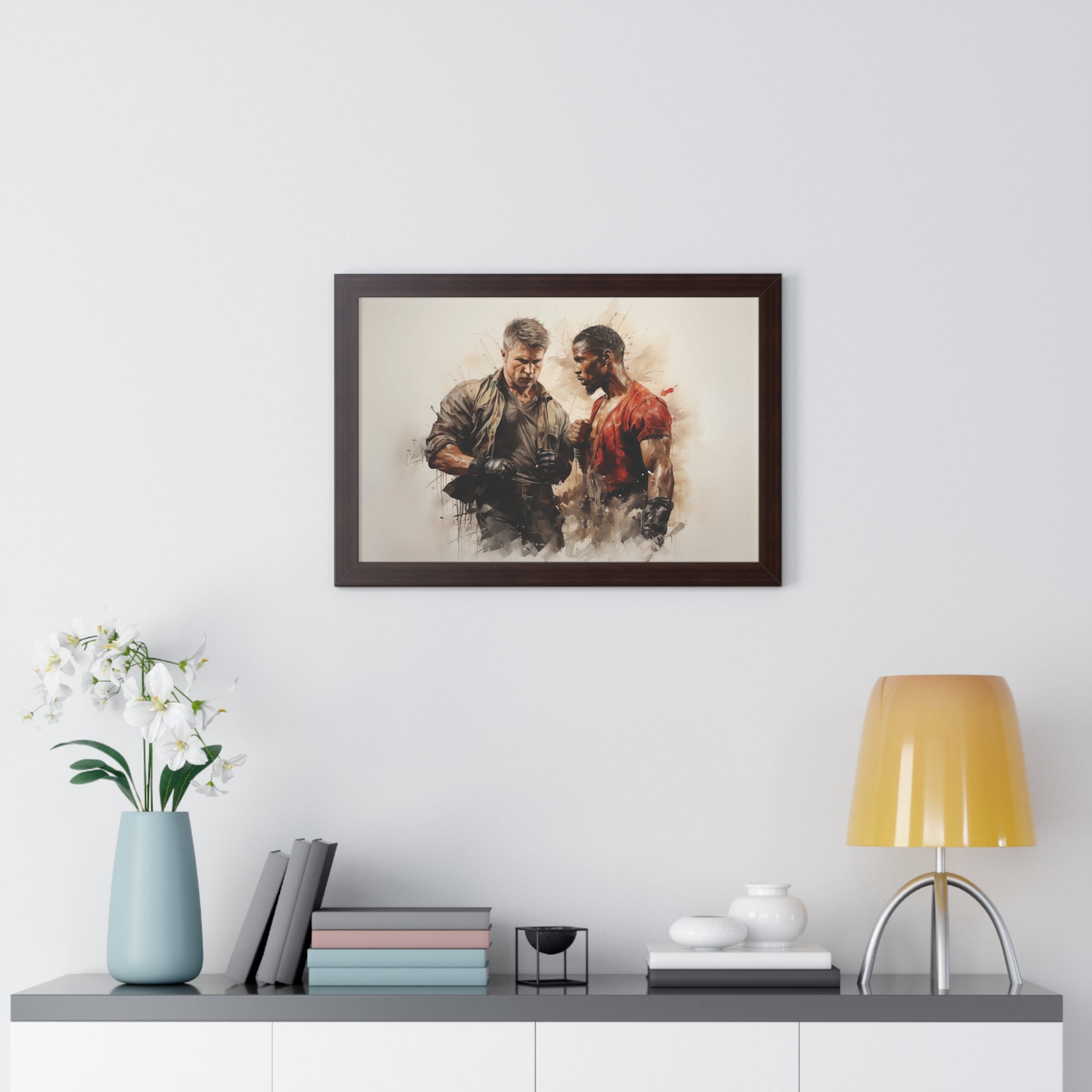 Face-Off – Framed Masculine Tension Wall Art