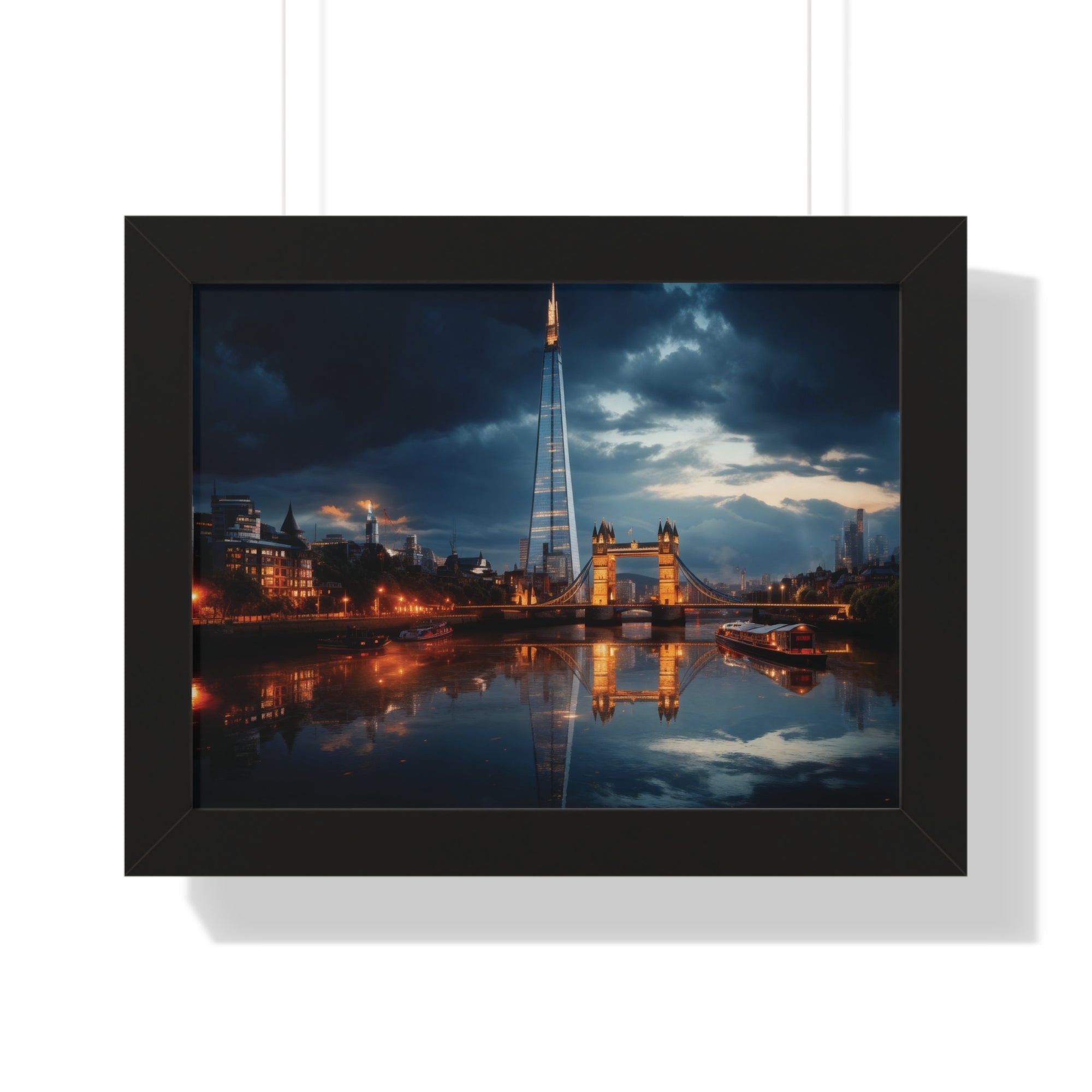 London Twilight Panorama – The Shard & Tower Bridge Wall Art