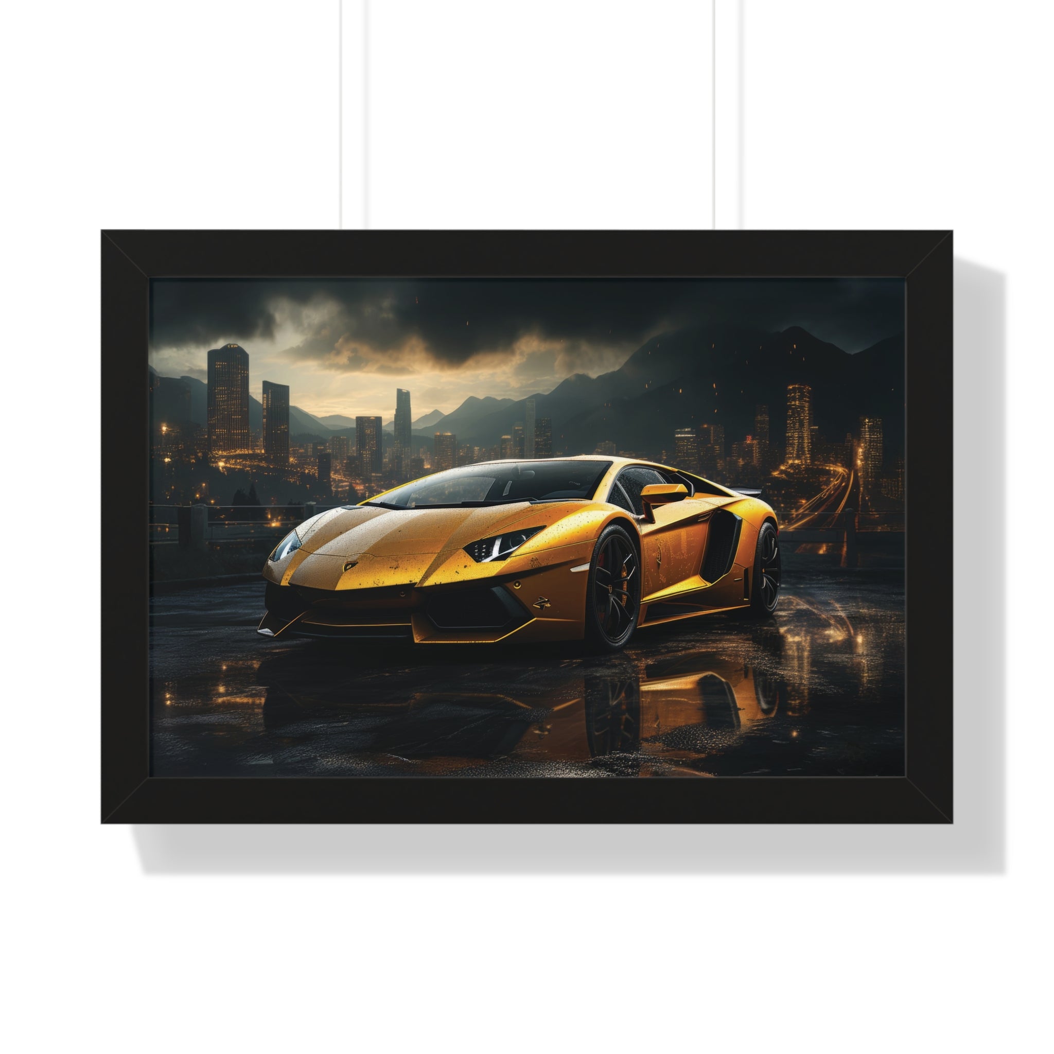 Lamborghini Aventador – Set in a City Mountain Backdrop