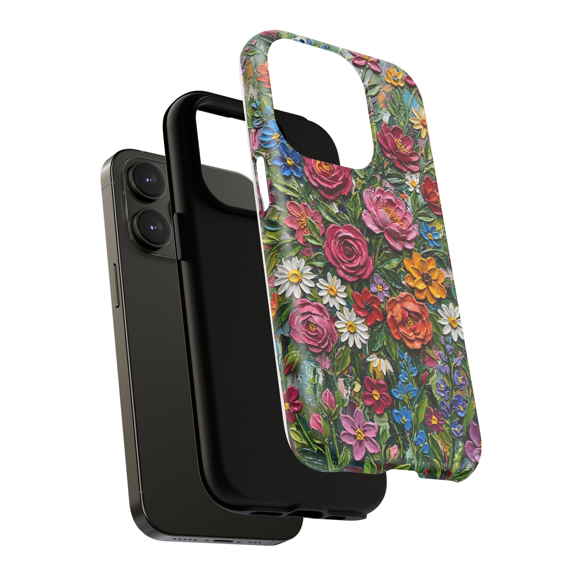 Painted Textured Style Floral Garden iPhone Case (MagSafe®)