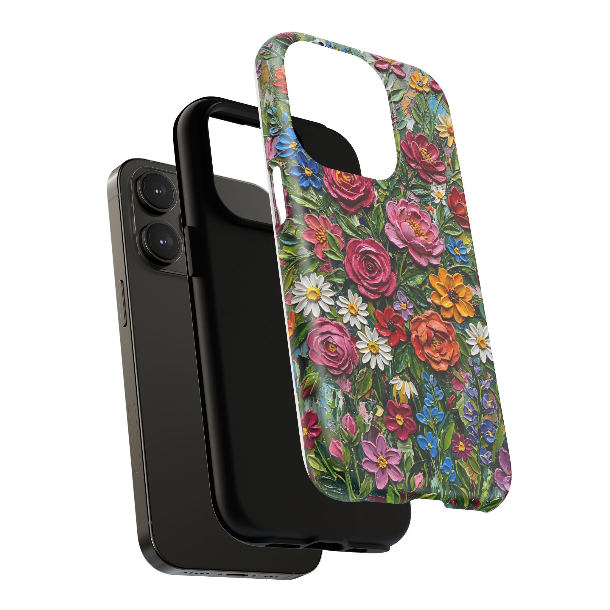 Painted Textured Style Floral Garden iPhone Case (MagSafe®)