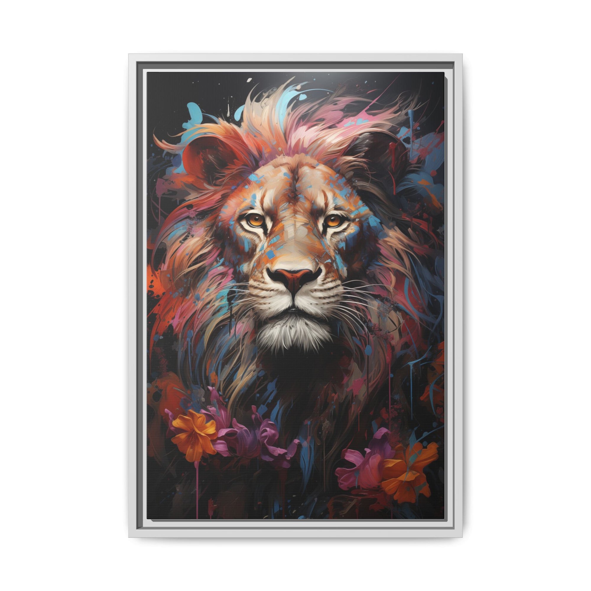 Majestic Jungle King – Abstract Color Splash Canvas