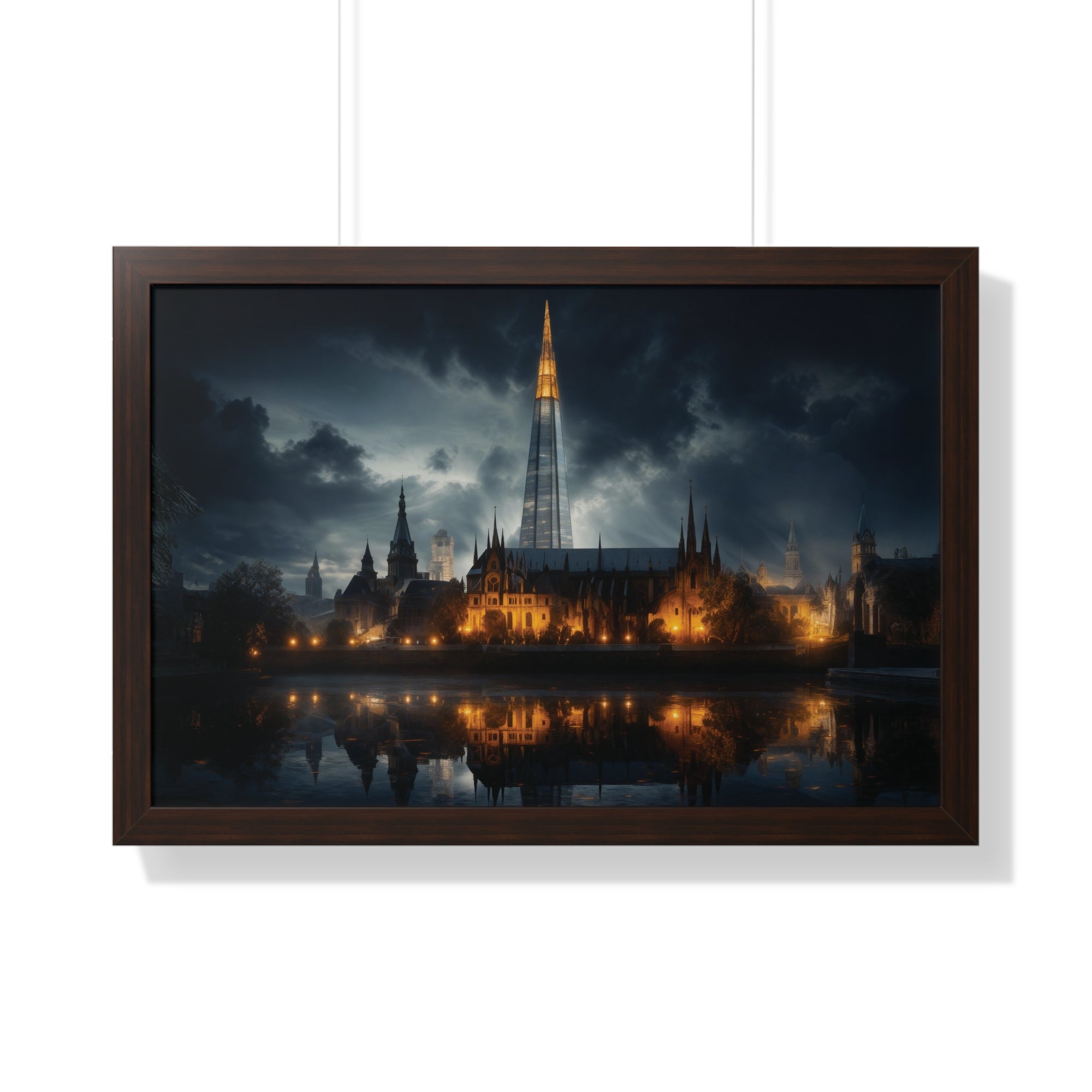 London Reflections: The Shard & Historic Skyline at Night – Elegant Cityscape Wall Art