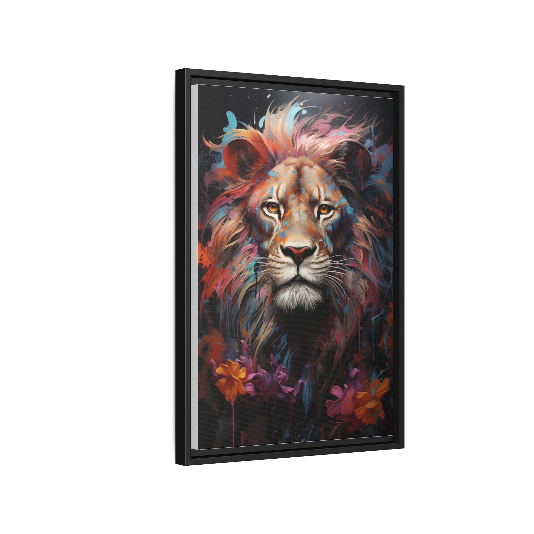 Majestic Jungle King – Abstract Color Splash Canvas