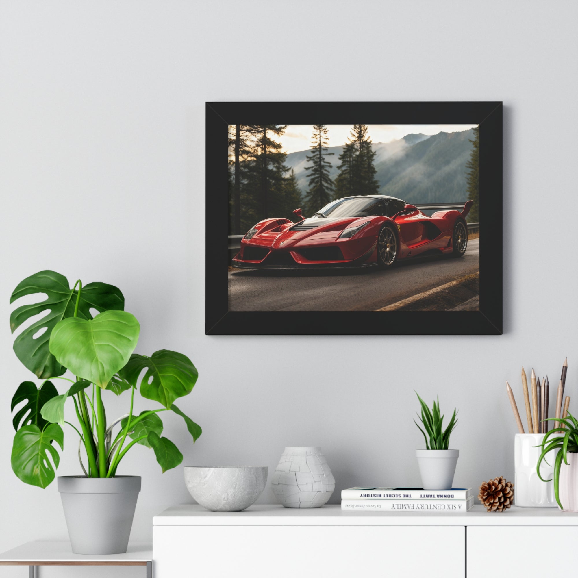 Cinematic Ferrari F50 – Red Icon in Horizontal Framed Display