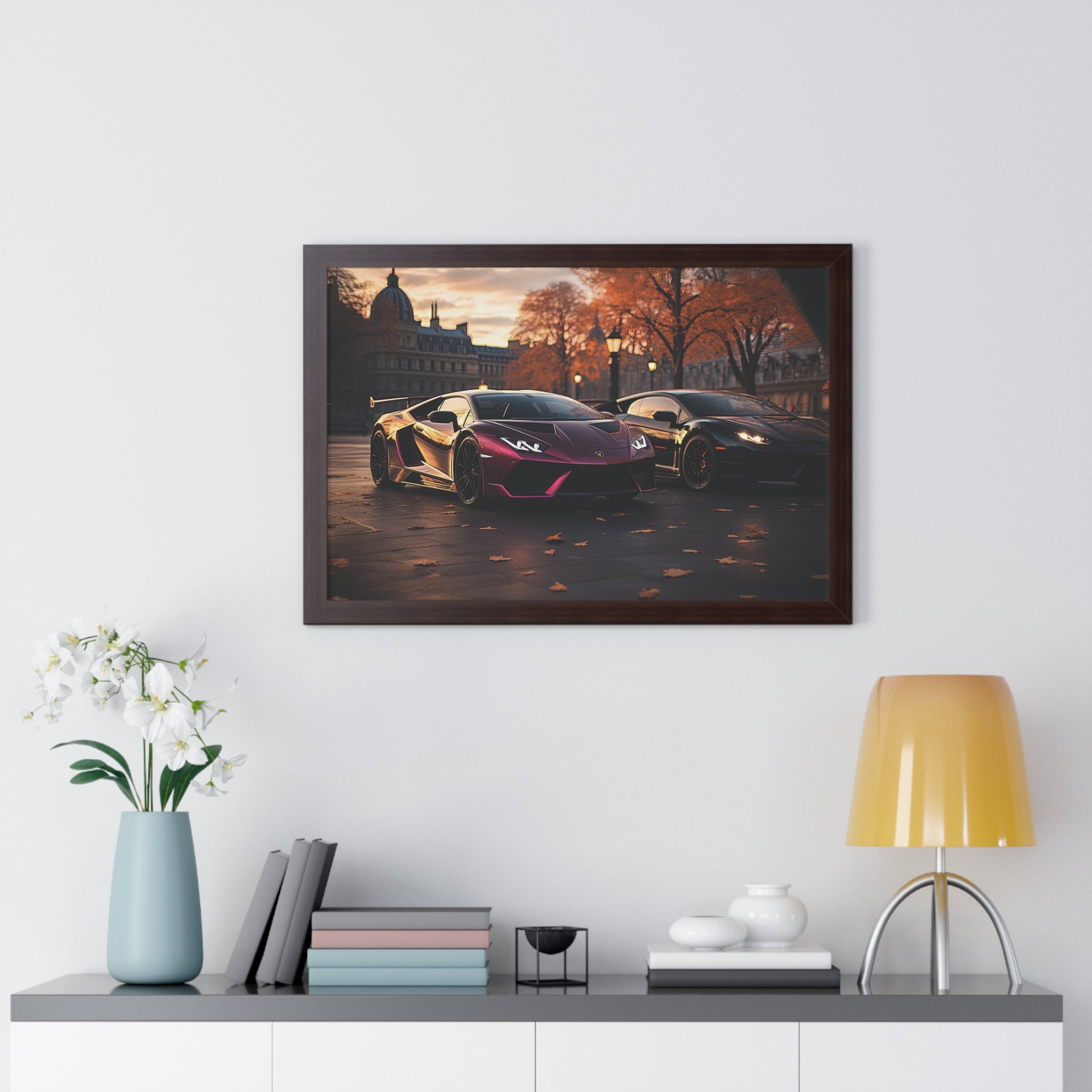 Urban Street Scene Lamborghini Artwork
