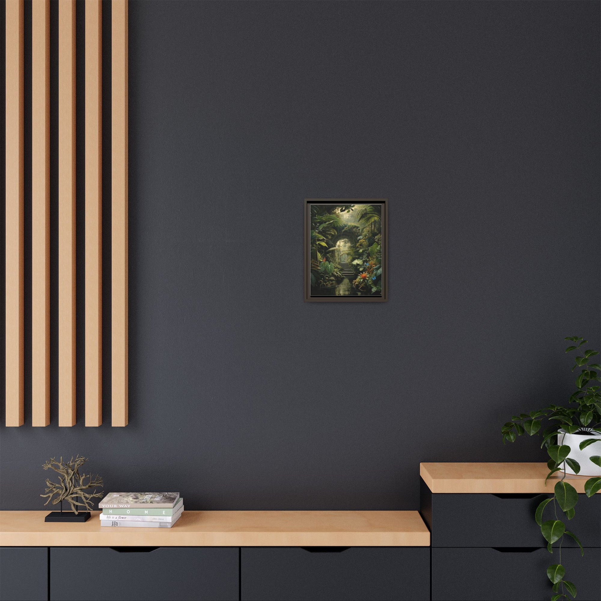 🌴Tropical Forest Illusion – Cinematic Jungle Pathway Wall Art  Luxury Botanical Decor