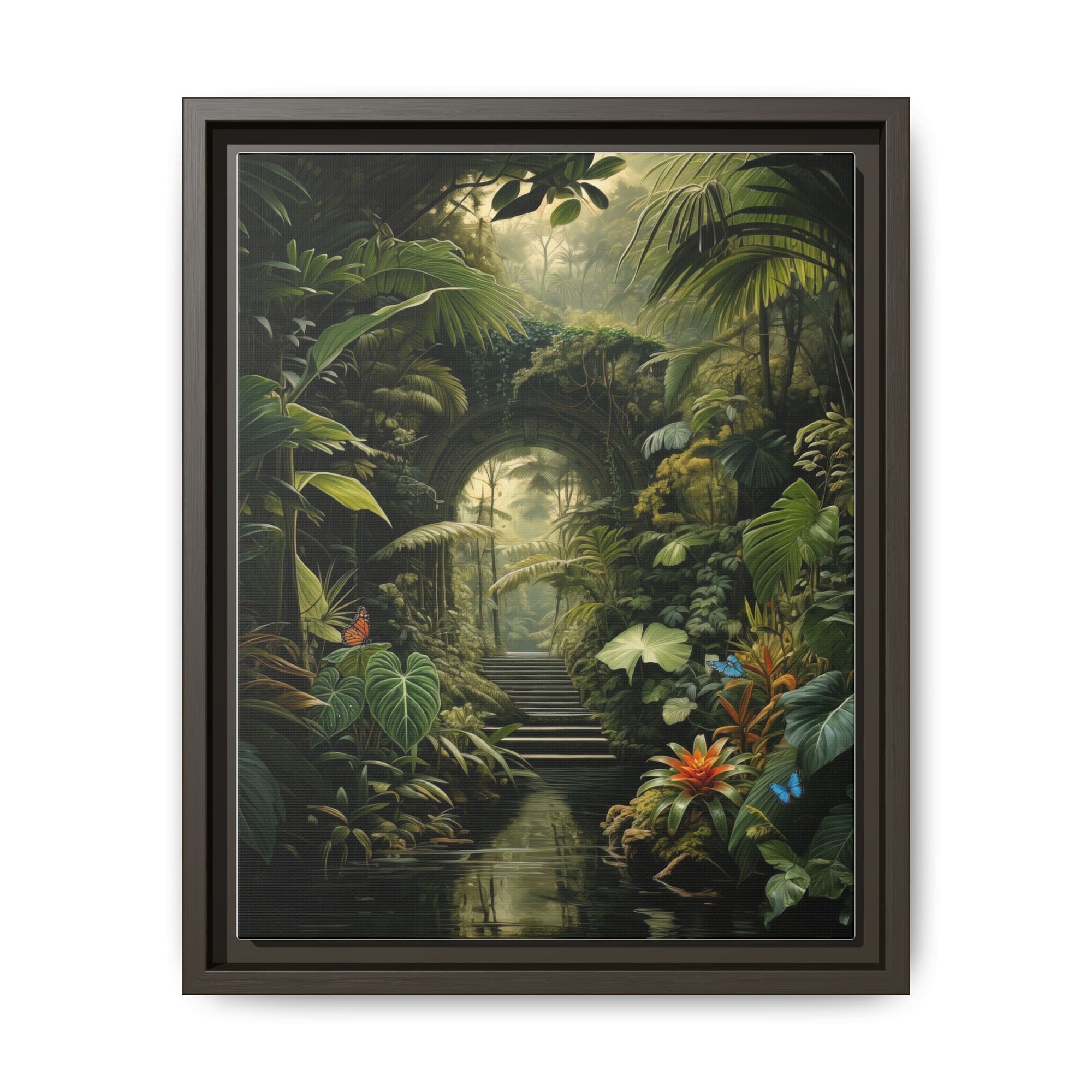 🌴Tropical Forest Illusion – Cinematic Jungle Pathway Wall Art  Luxury Botanical Decor