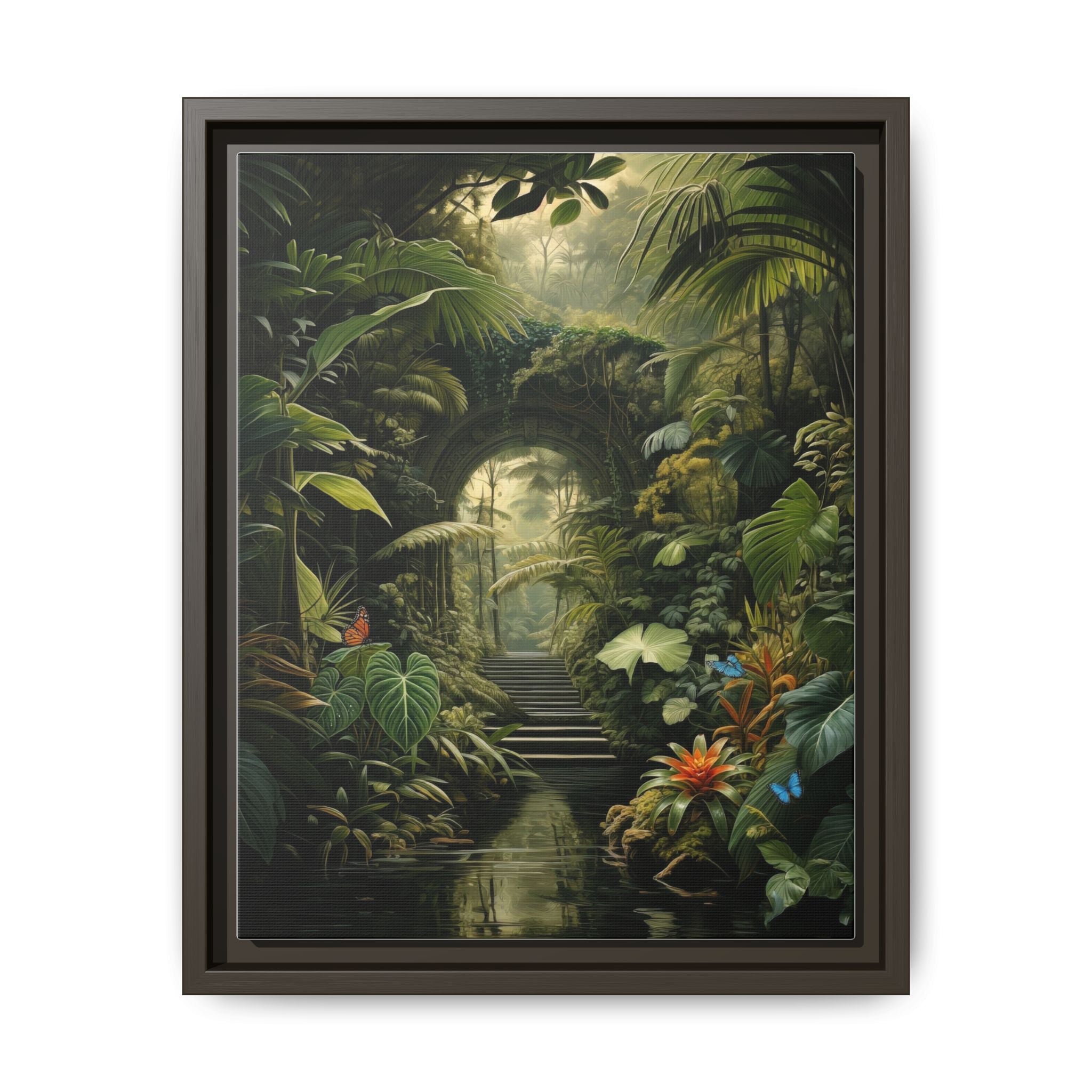 🌴Tropical Forest Illusion – Cinematic Jungle Pathway Wall Art  Luxury Botanical Decor