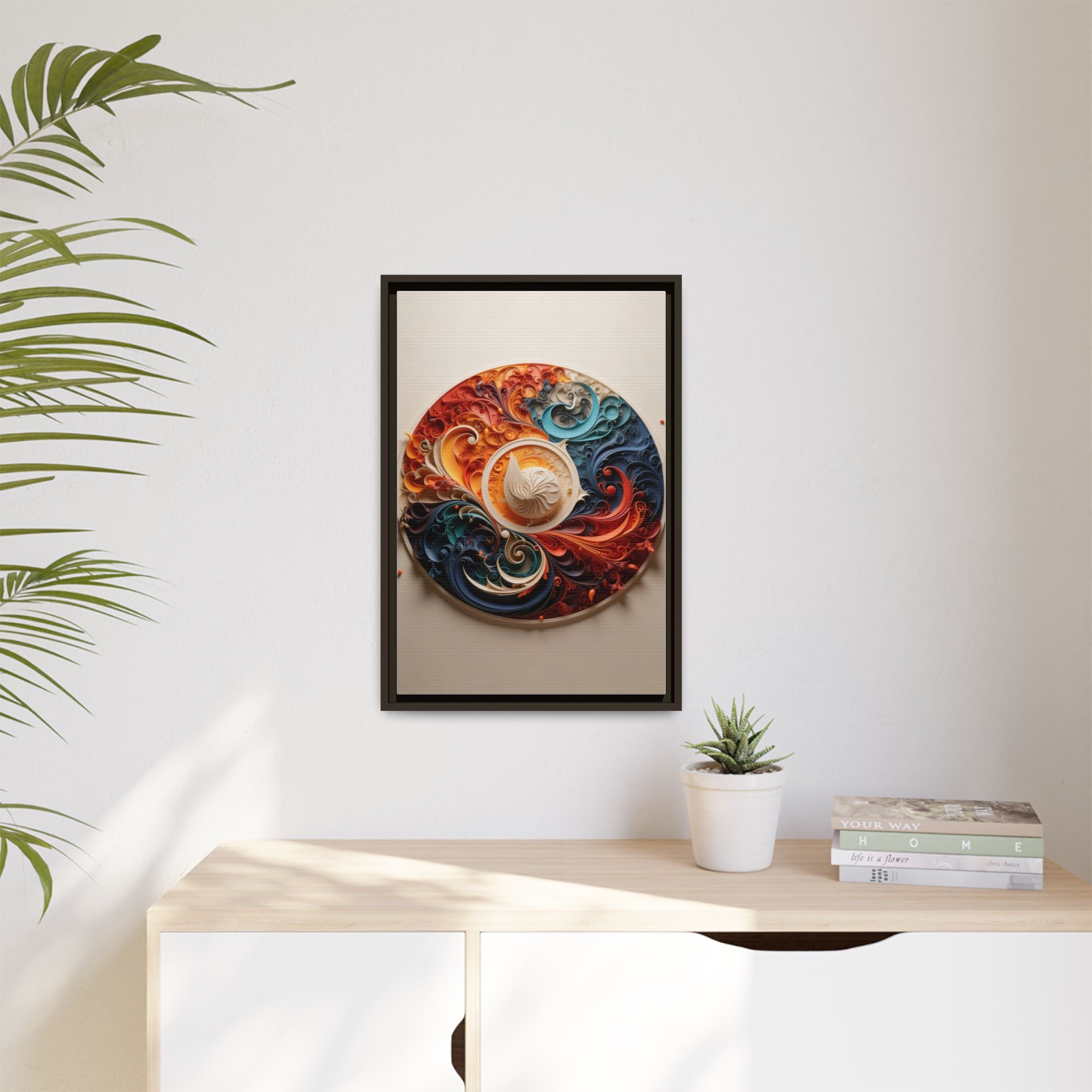 Circular Abstract Wall Art – Vibrant Swirl Design for Modern Interiors