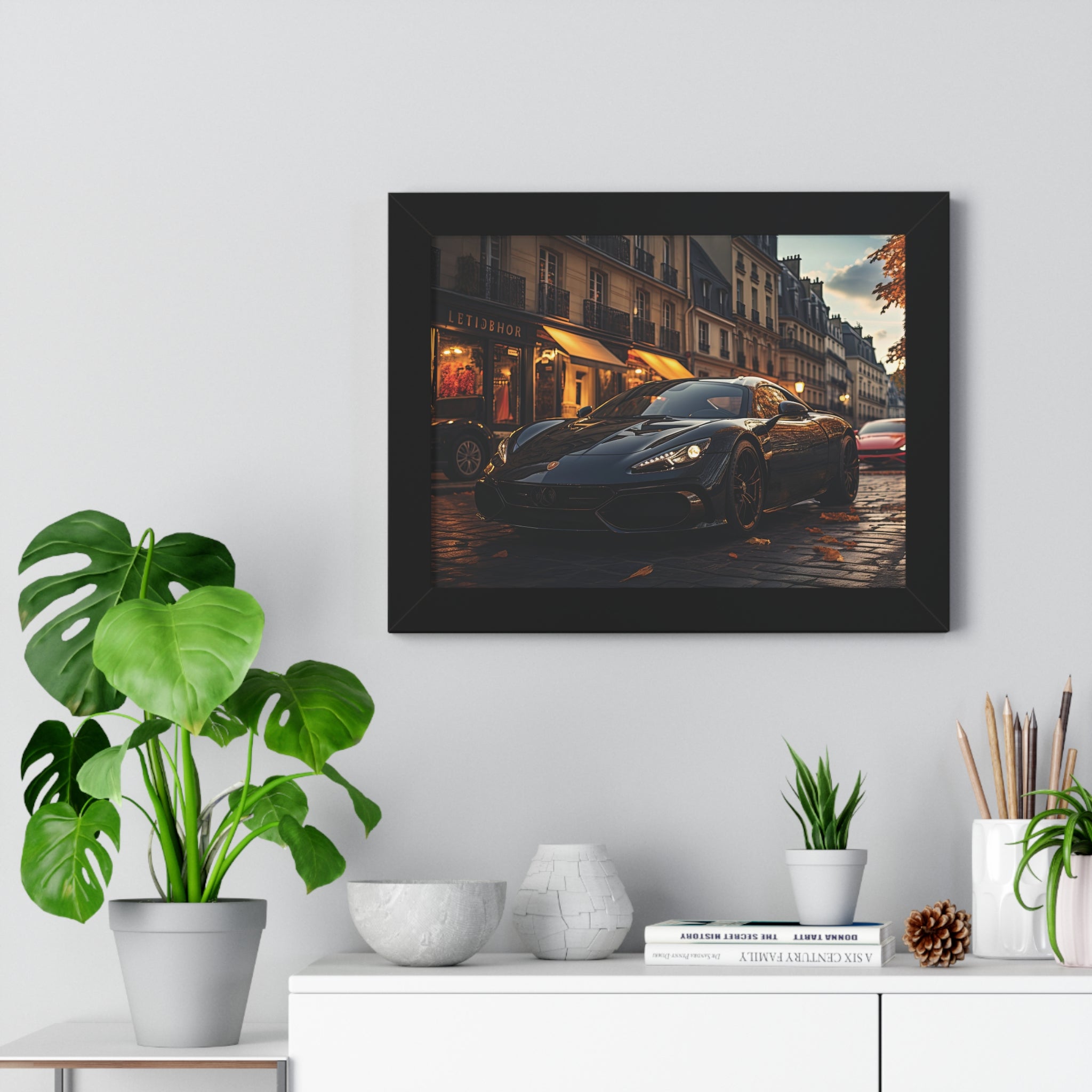 Moody Night Street Lamborghini Artwork