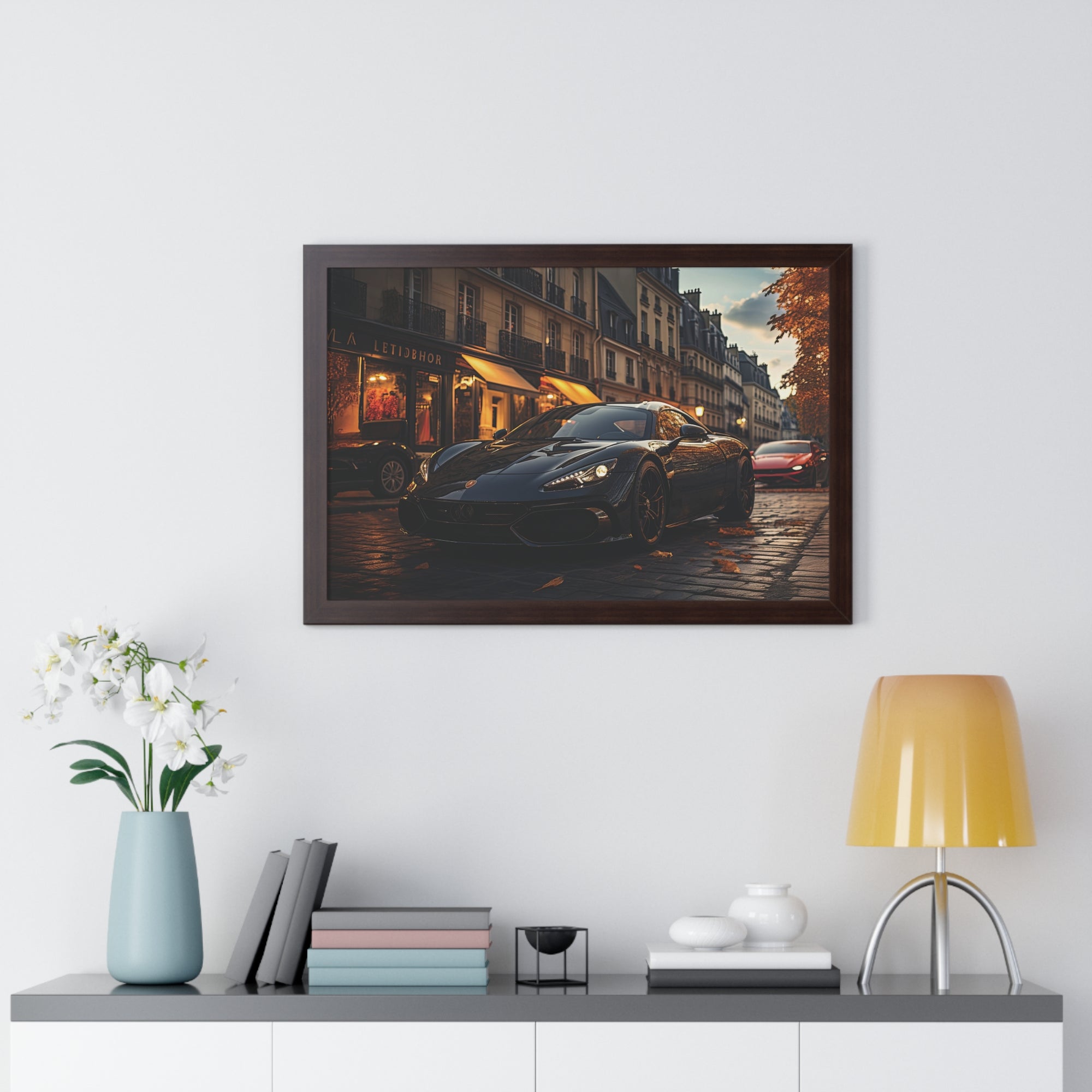 Moody Night Street Lamborghini Artwork