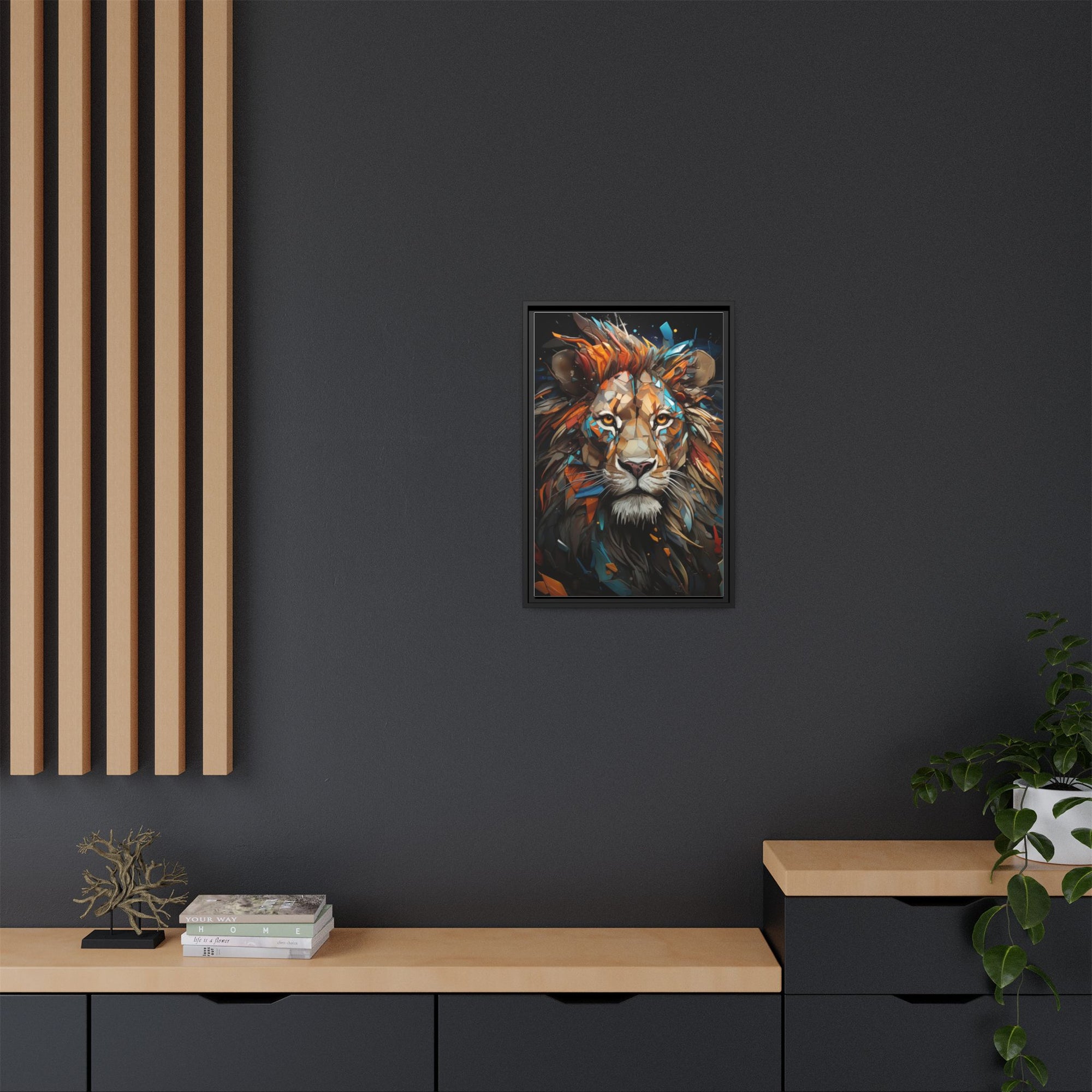 Color Splash Lion Face Canvas