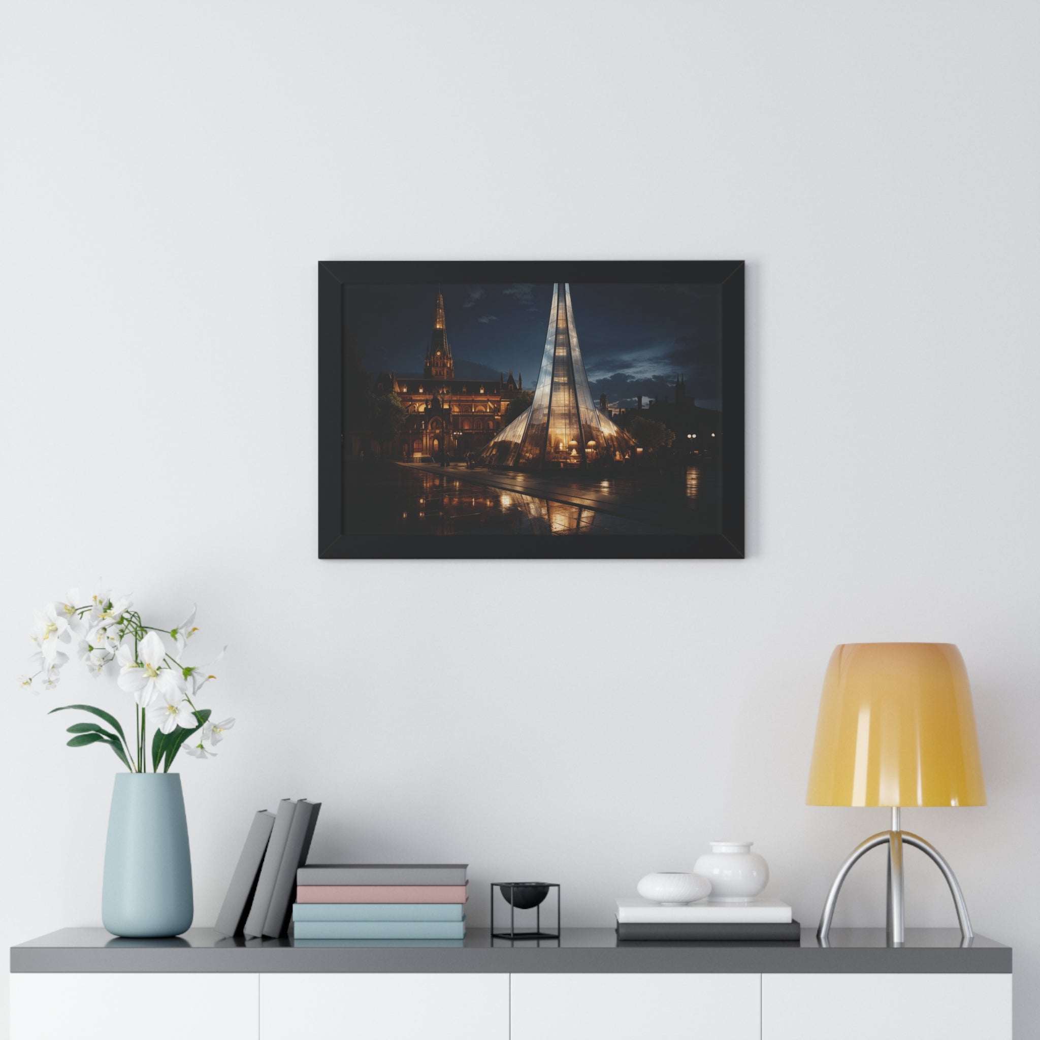 Timeless Contrast Historic London Facade & Glass Tower – Architectural Wall Art