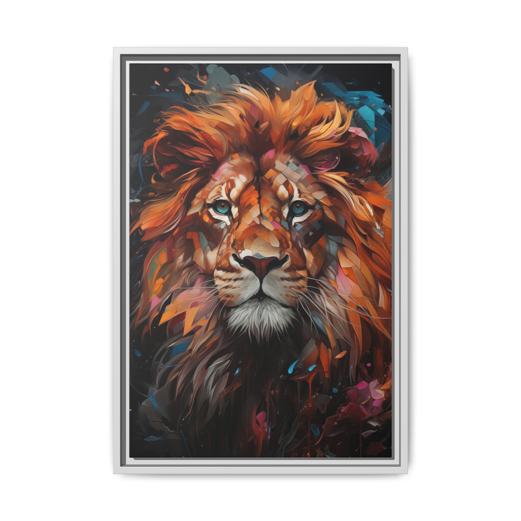 Fierce Elegance Multicolour Lion Art for Statement Space