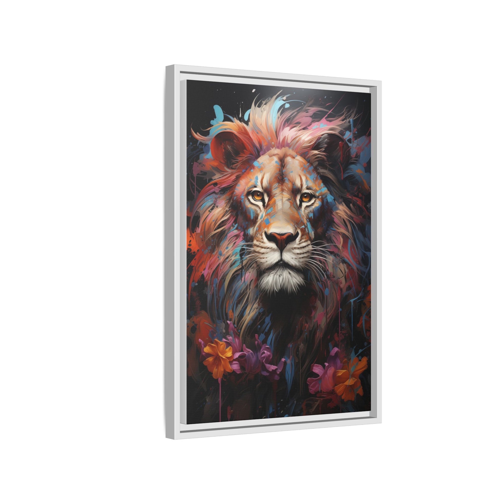 Majestic Jungle King – Abstract Color Splash Canvas