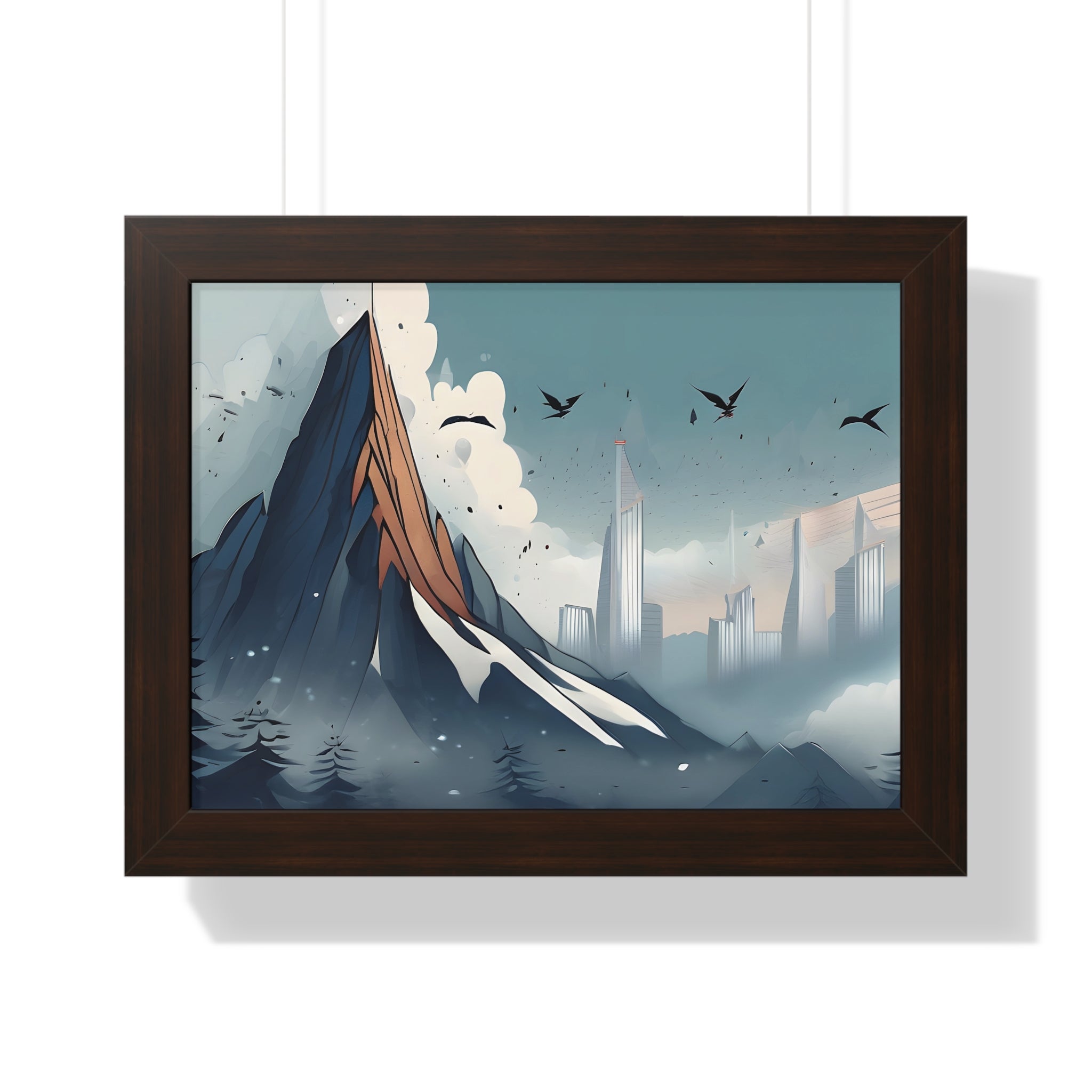Urban Peaks – Snowy Landscape Meets Modern Cityscape