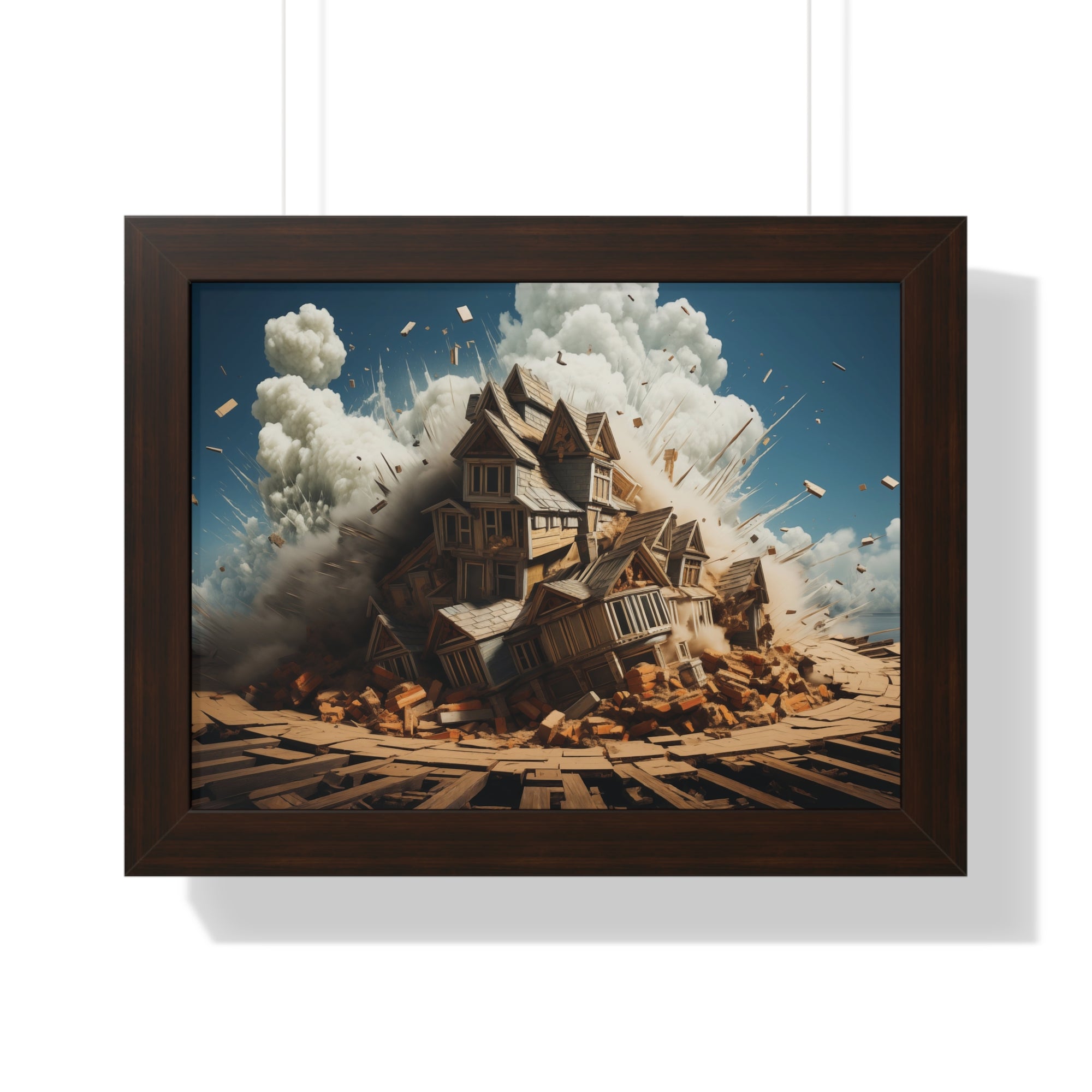 House Explosion Art Print - Modern Architectural Decor