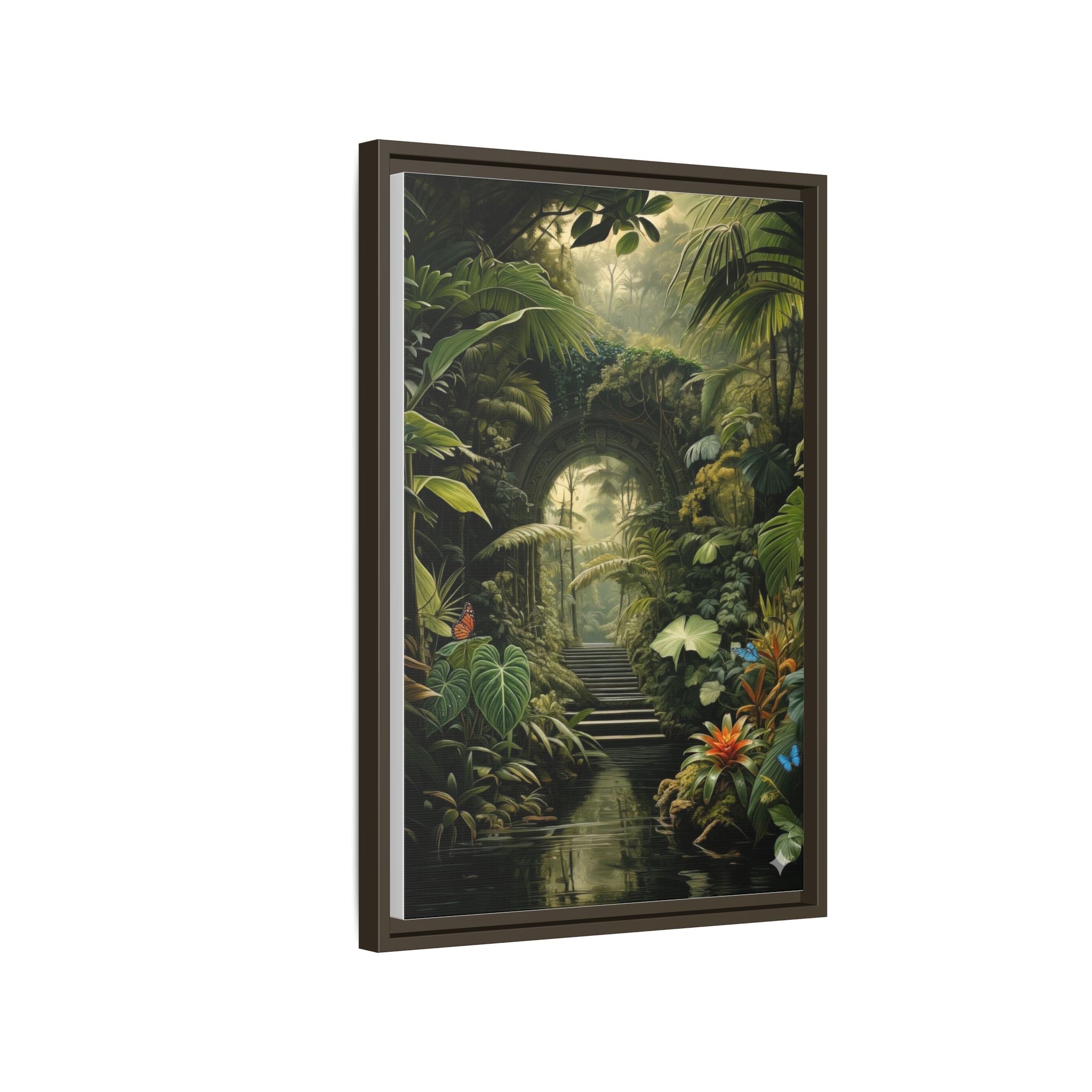 🌴Tropical Forest Illusion – Cinematic Jungle Pathway Wall Art  Luxury Botanical Decor