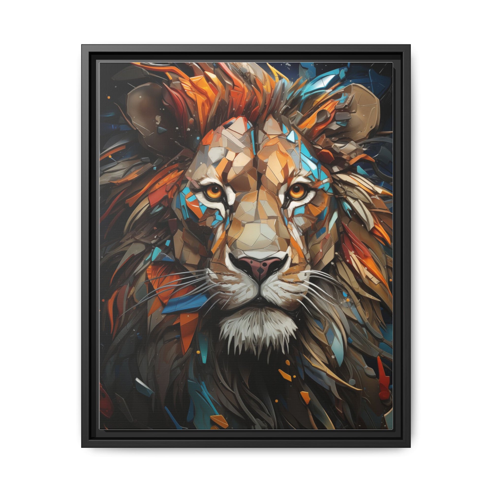 Color Splash Lion Face Canvas