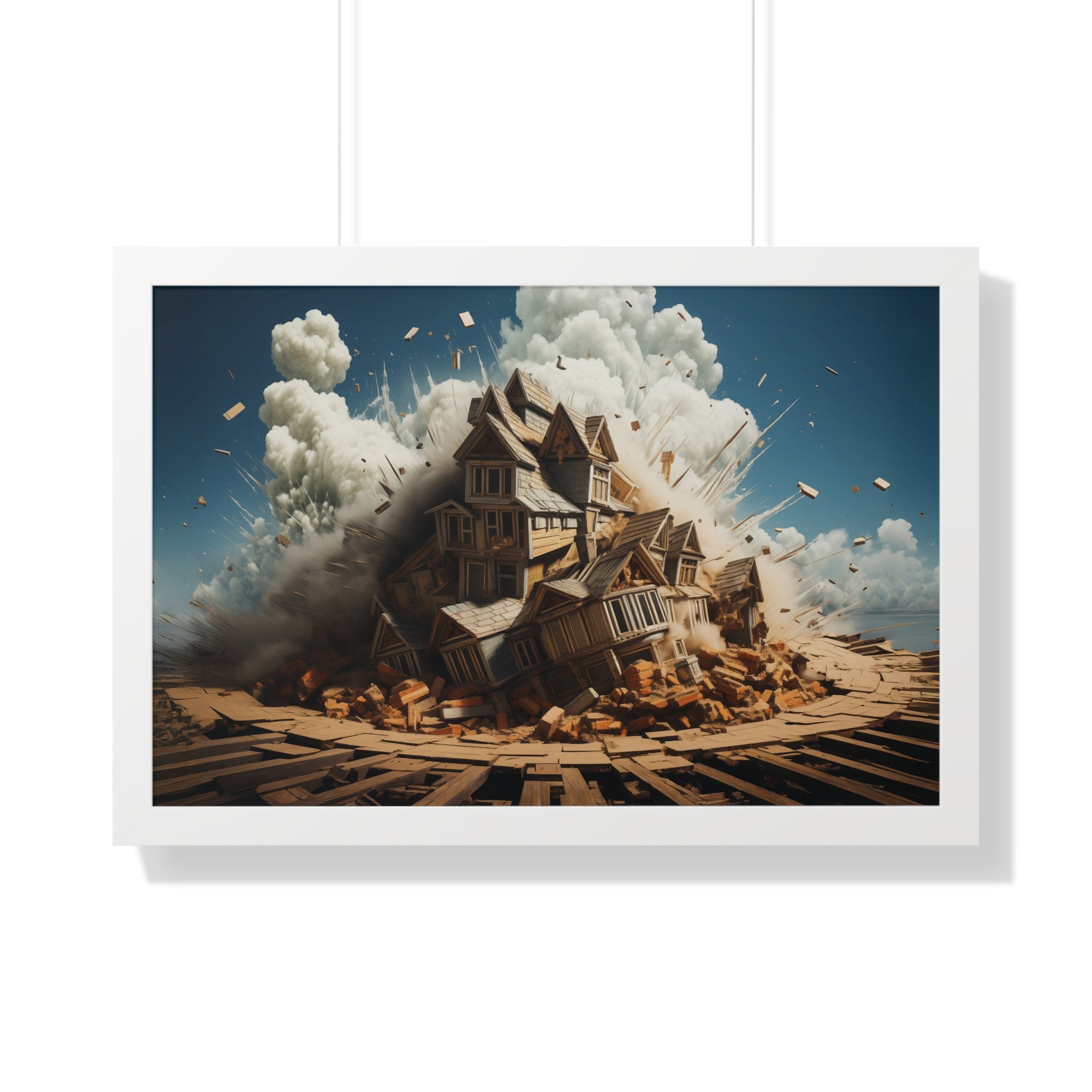 House Explosion Art Print - Modern Architectural Decor