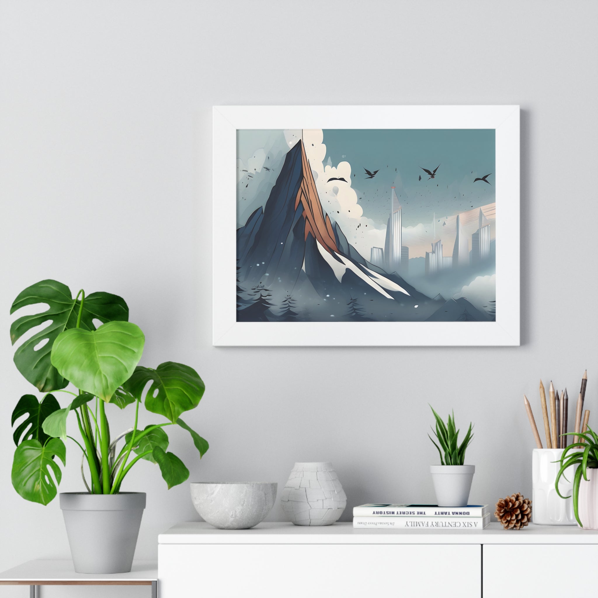 Urban Peaks – Snowy Landscape Meets Modern Cityscape