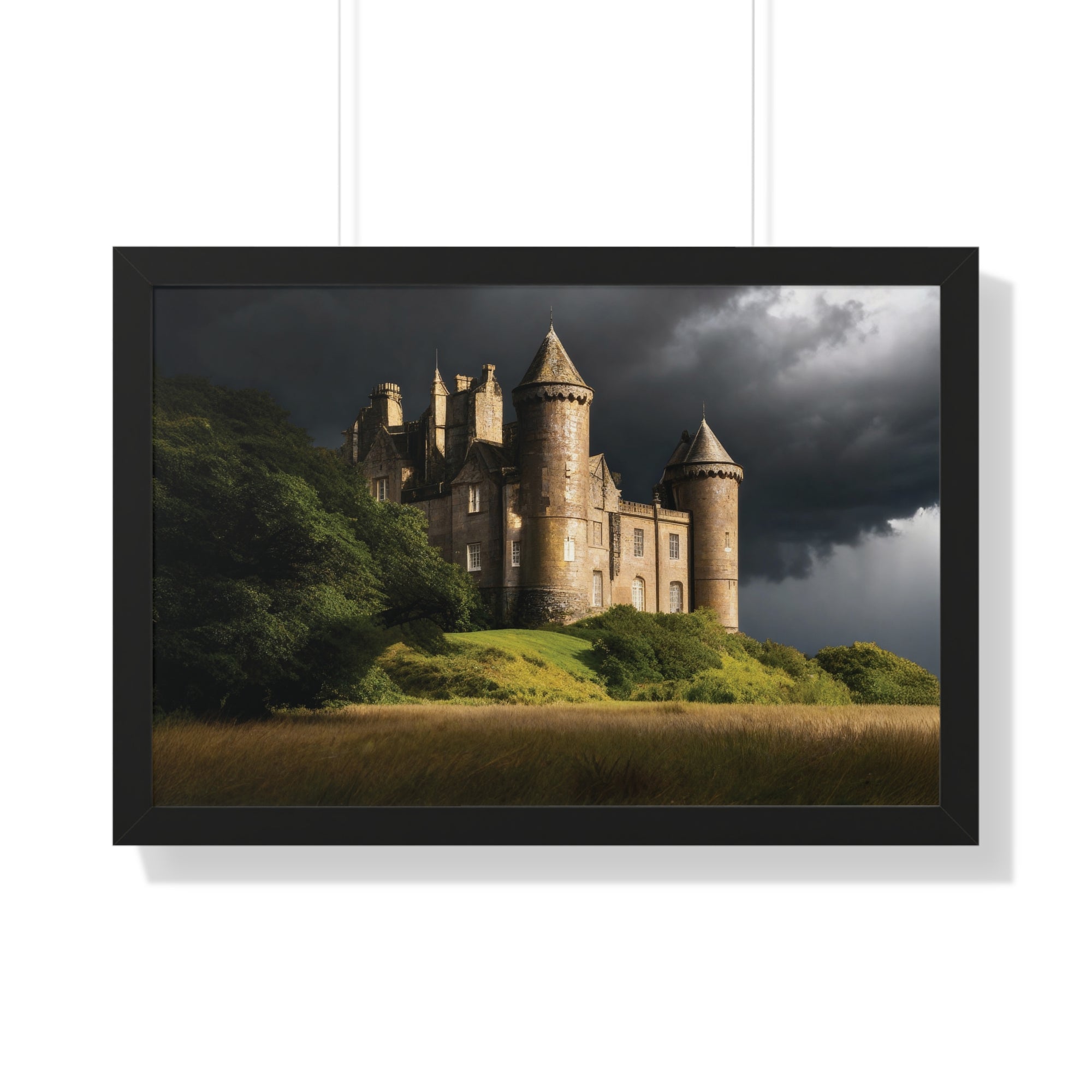 Scottish Castle in Stormy Twilight – Dramatic Landscape Wall Art Print