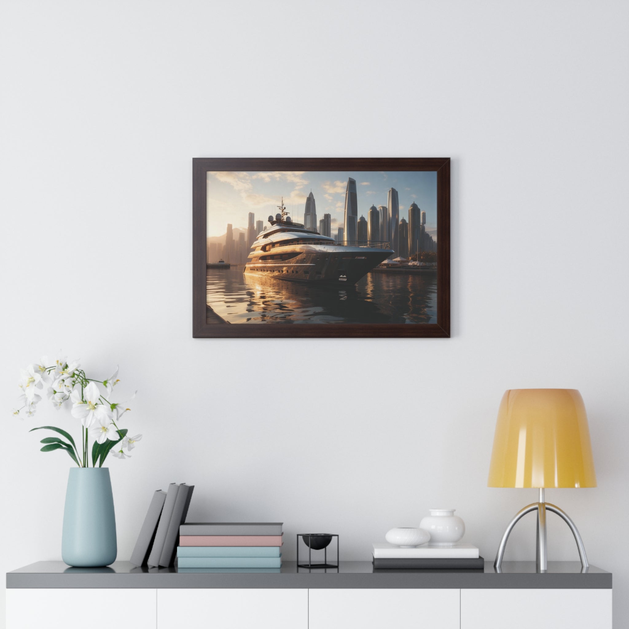 Sunset Reflections – Framed Nautical Wall Art for Luxury Space