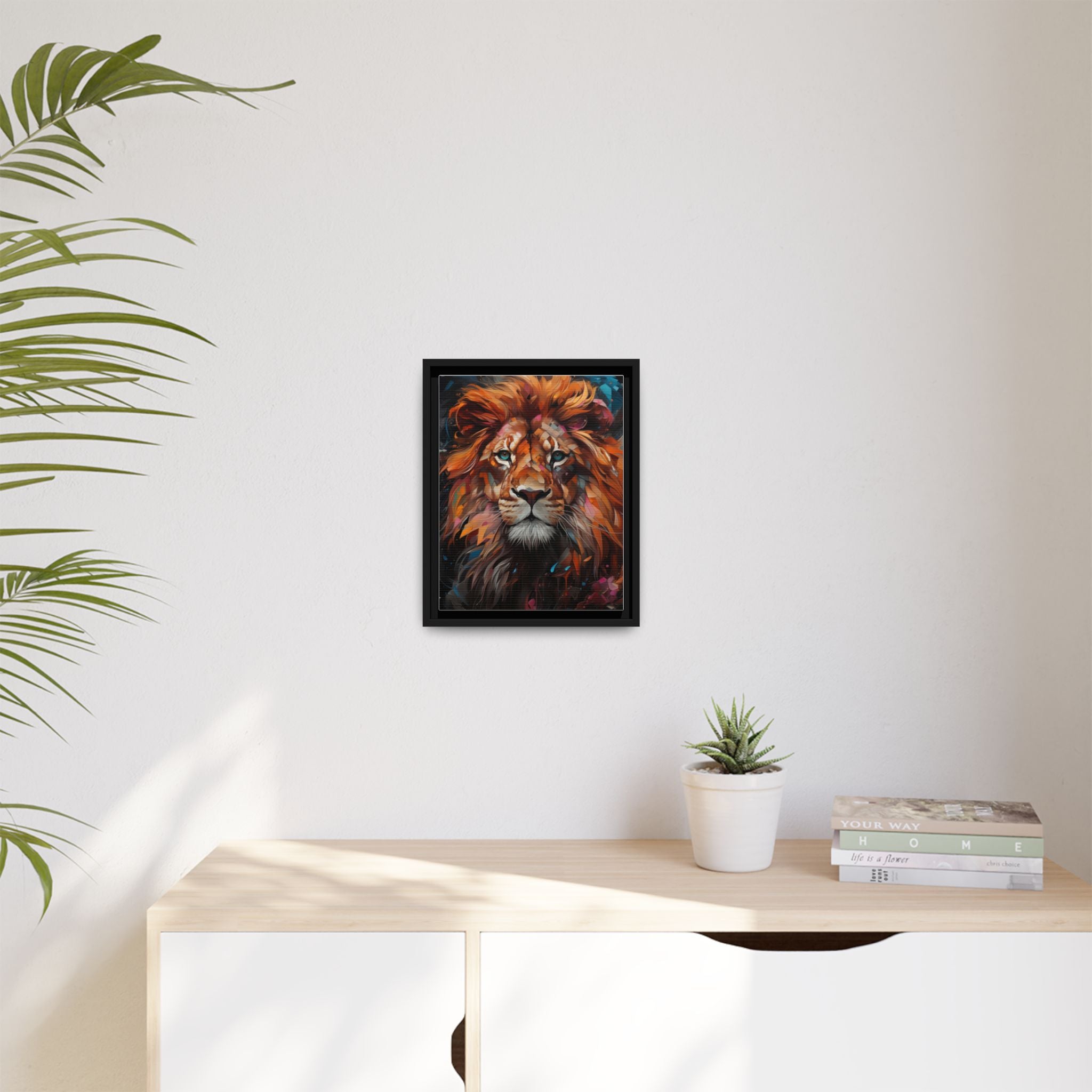 Fierce Elegance Multicolour Lion Art for Statement Space