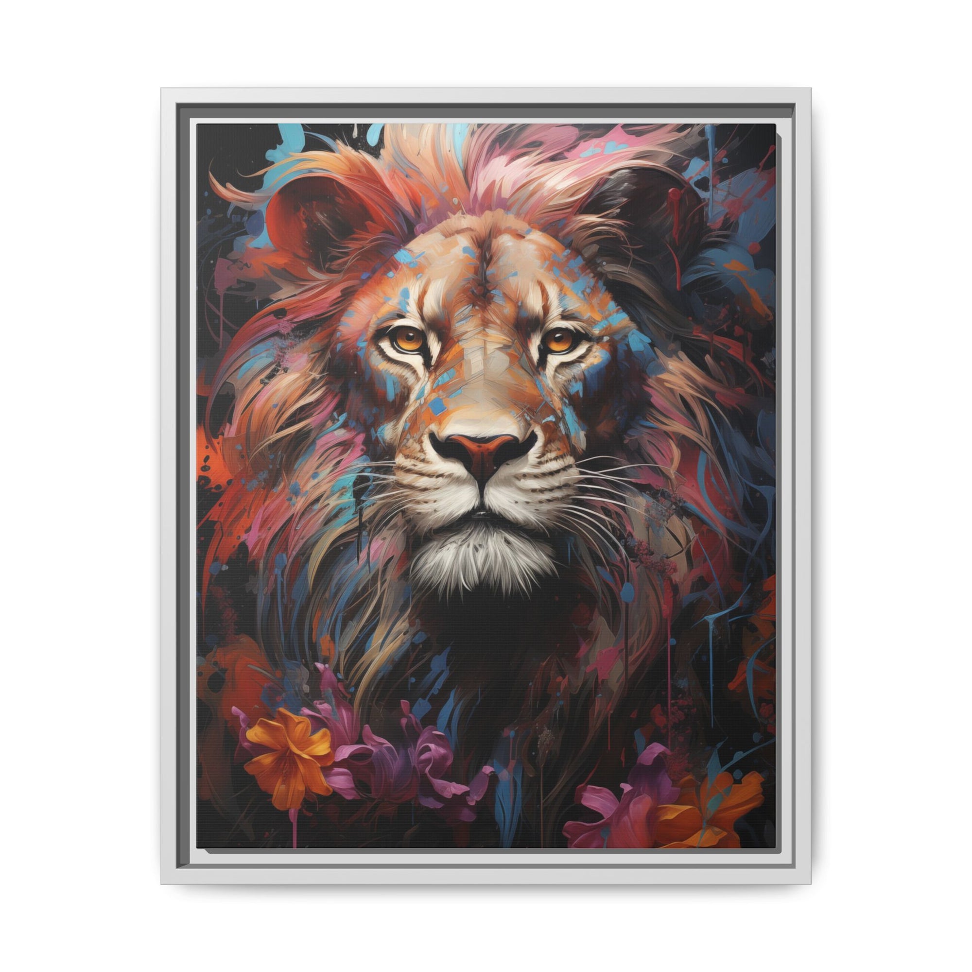 Majestic Jungle King – Abstract Color Splash Canvas