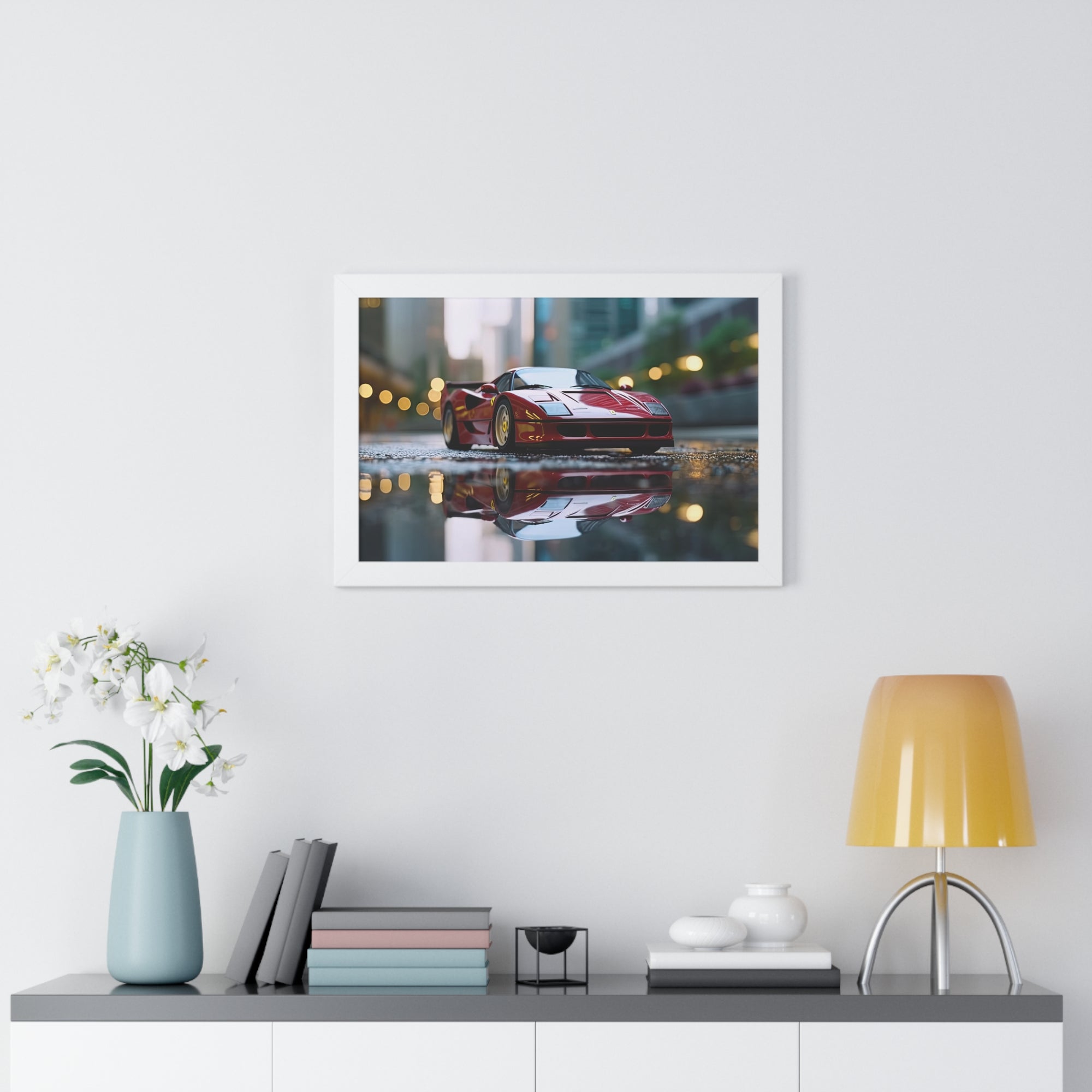 Ferrari F50 Wall Art – Red Supercar Framed Poster