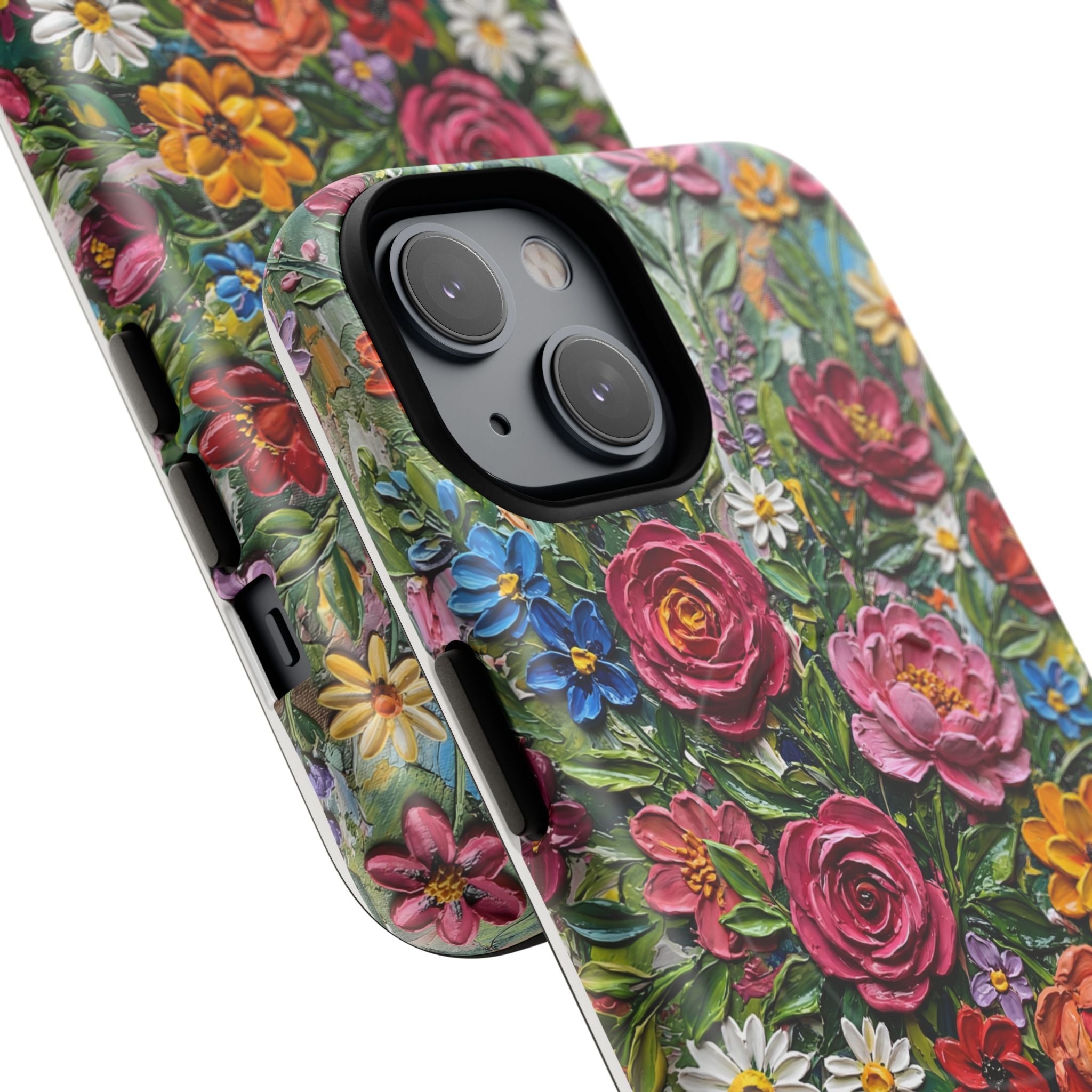 Painted Textured Style Floral Garden iPhone Case (MagSafe®)