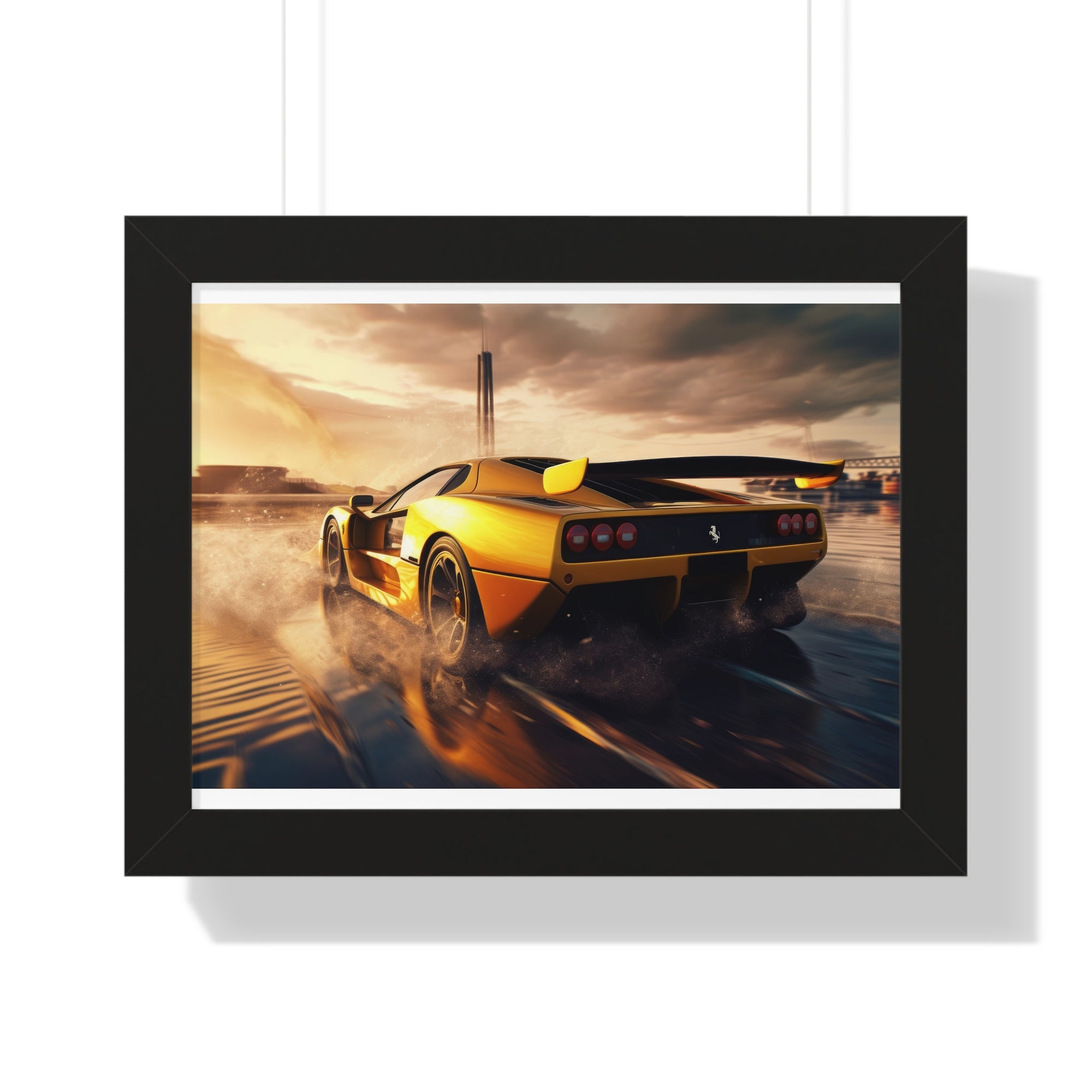 Yellow Ferrari F50 – Collector’s Framed Horizontal Poster