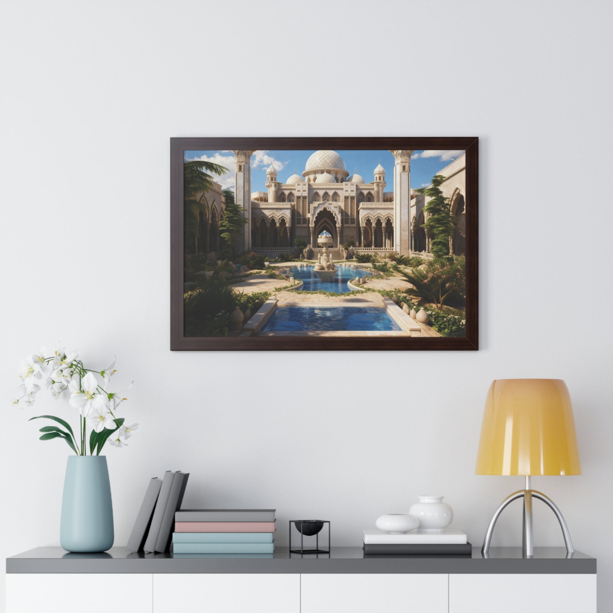 Courtyard of Light – Framed Mosque Architecture Wall Art
