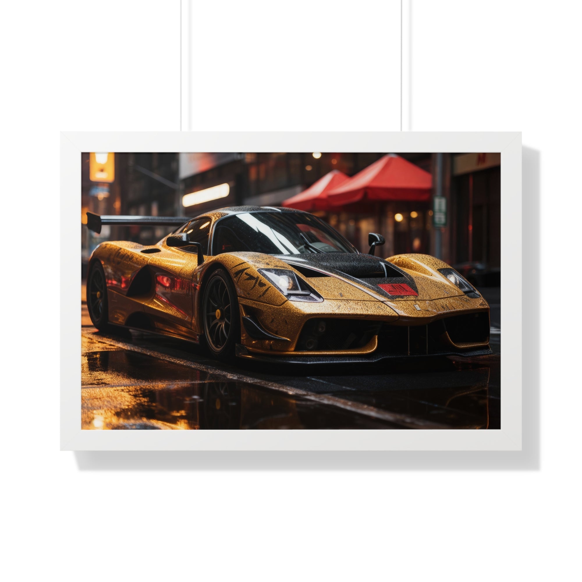 Cool Ferrari F50 in New York Thunder and Rain