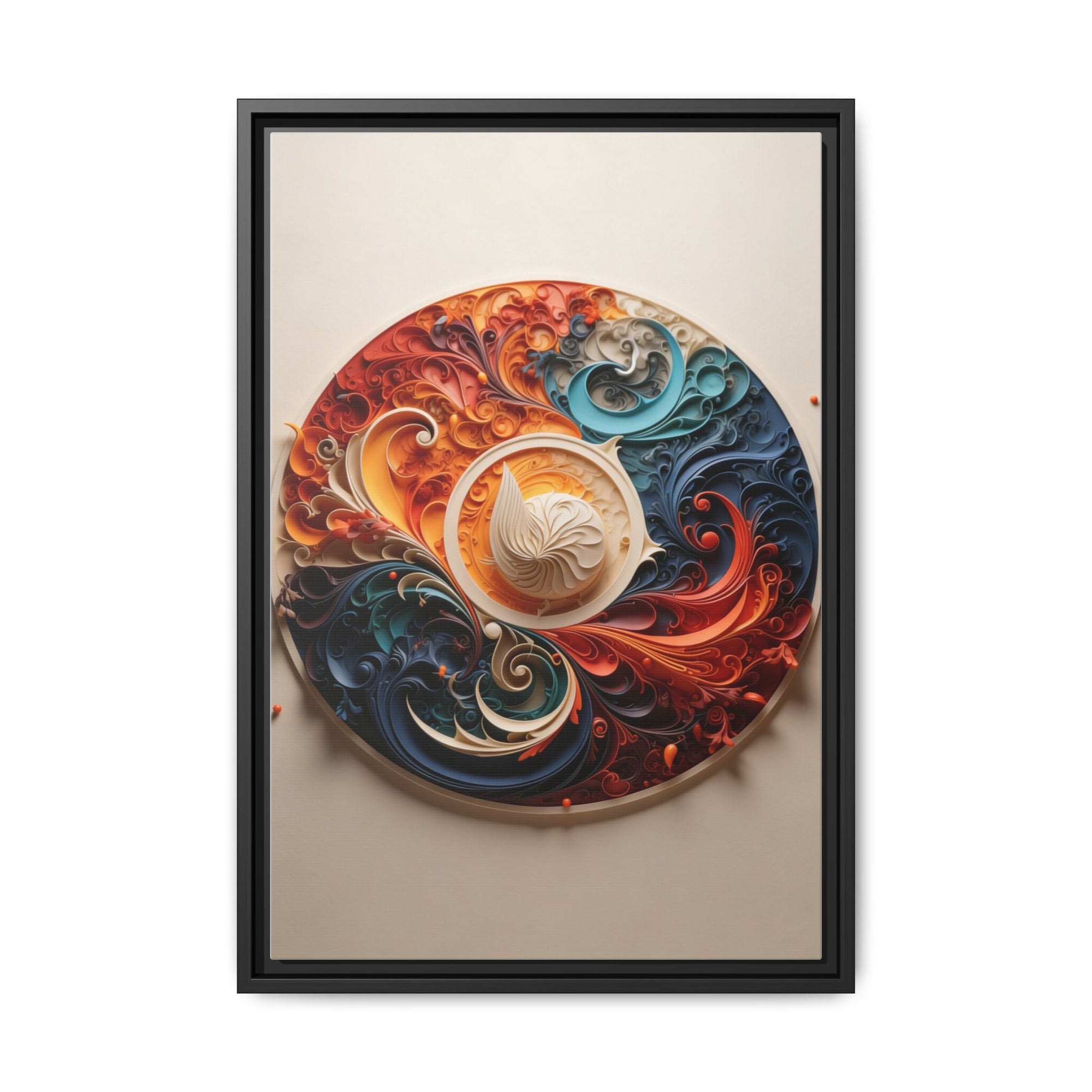 Circular Abstract Wall Art – Vibrant Swirl Design for Modern Interiors