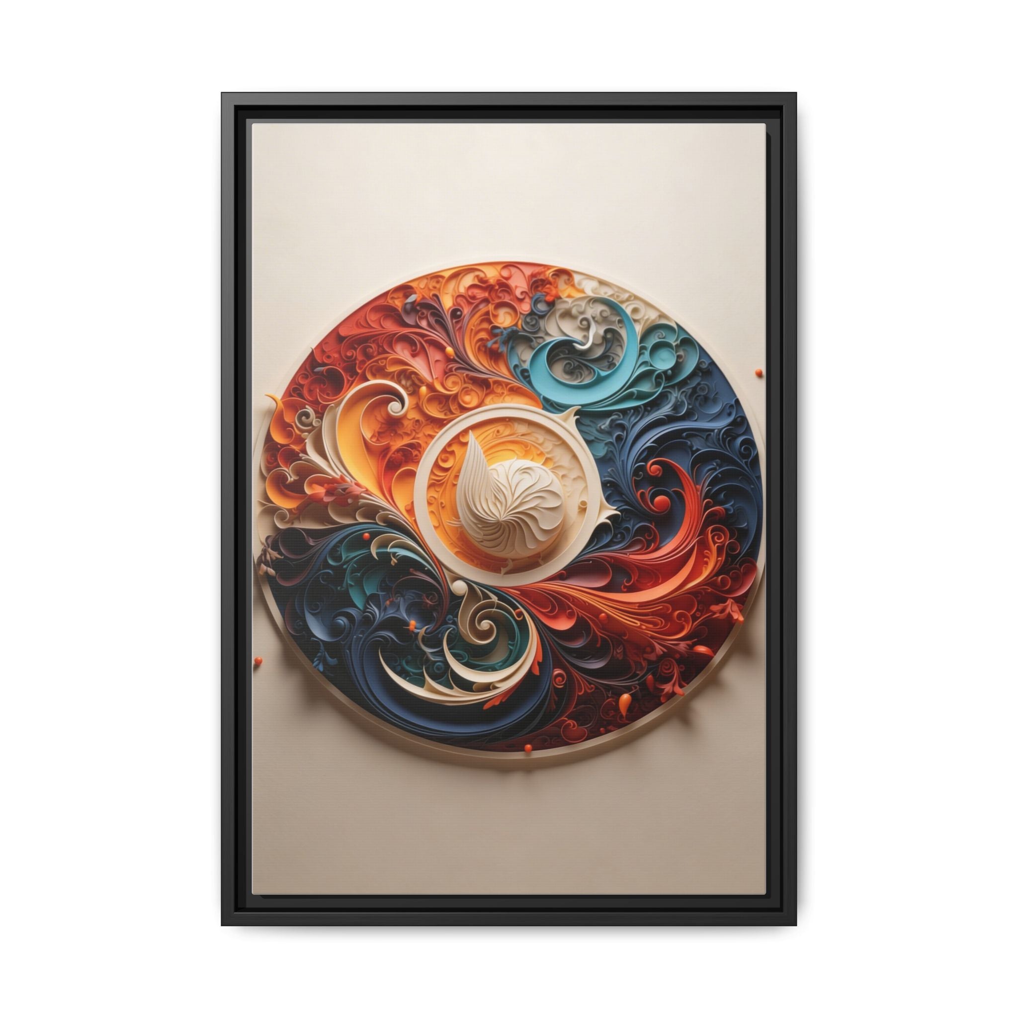 Circular Abstract Wall Art – Vibrant Swirl Design for Modern Interiors