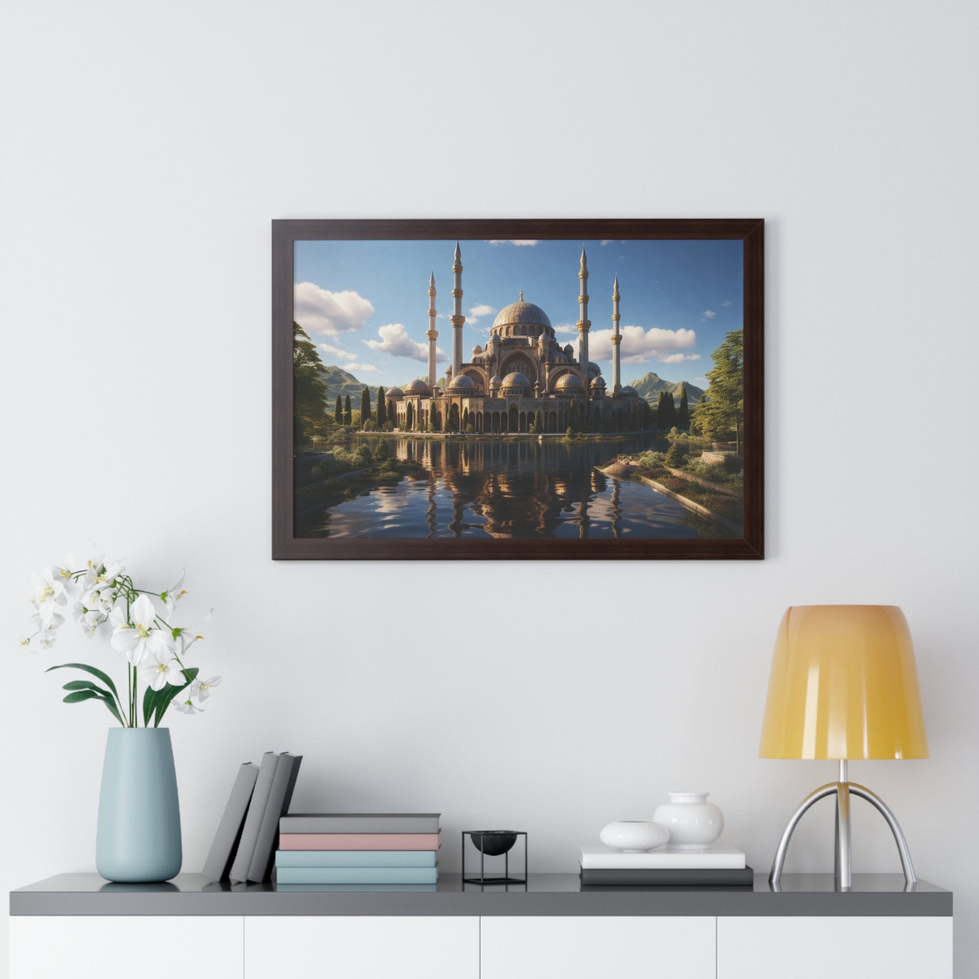 Sacred Horizon – Framed Mosque Reflections Wall Art