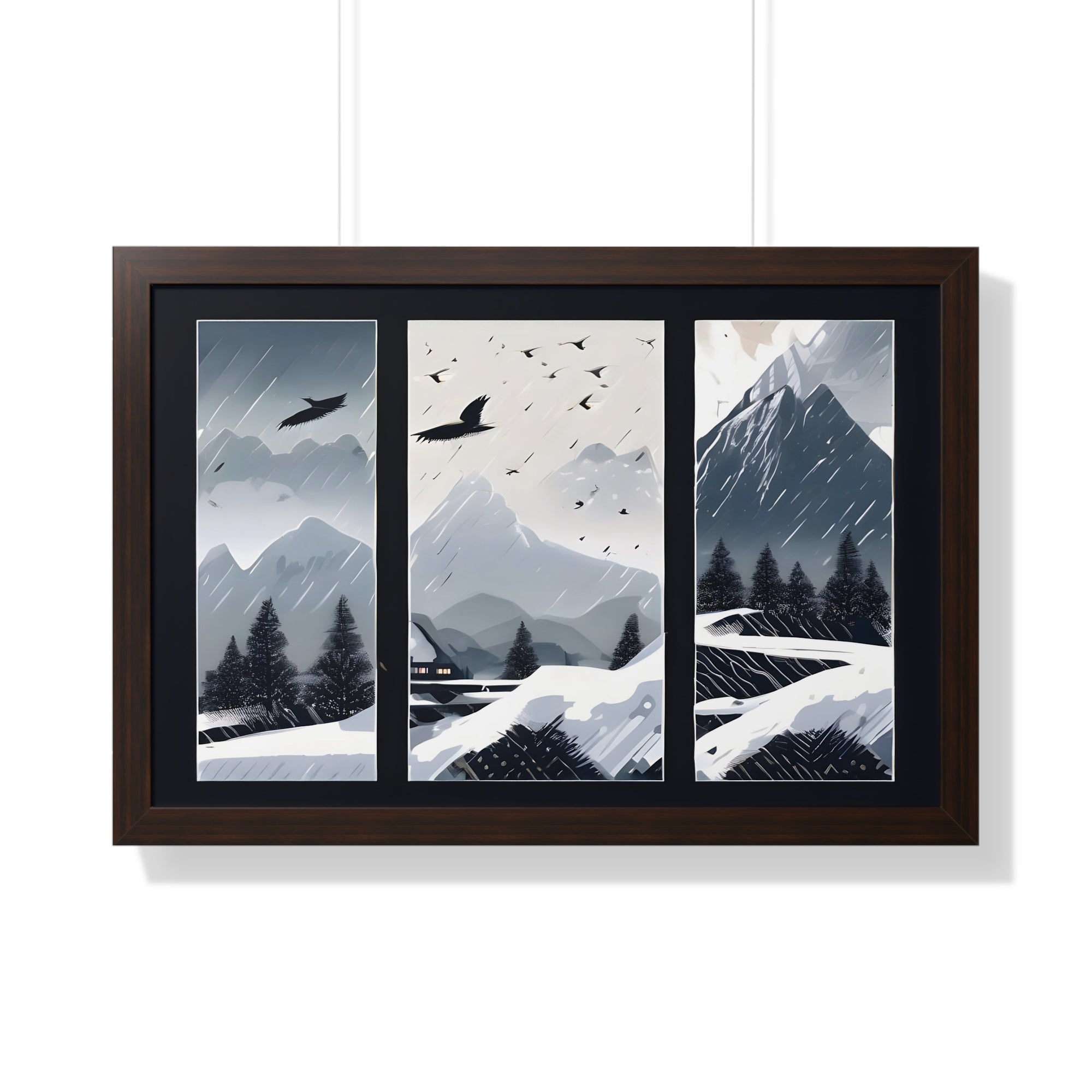 Silent Snowfall – Cozy Cabin in the Woods Canvas Art