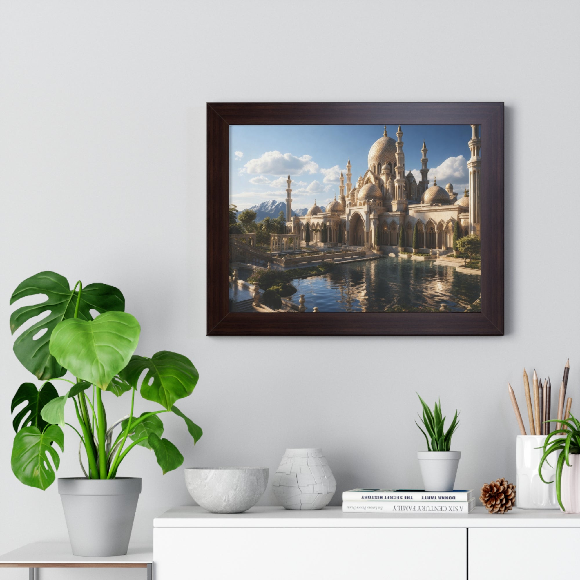Alpine Majesty – Framed Mosque Reflection Wall Art