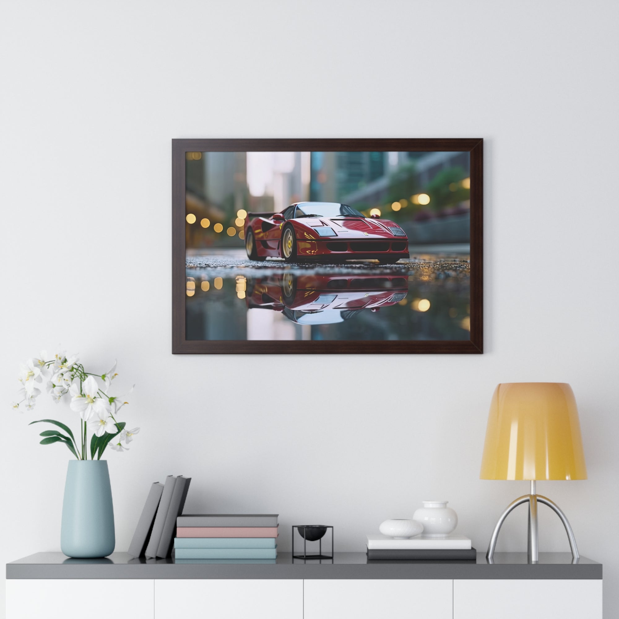 Ferrari F50 Wall Art – Red Supercar Framed Poster