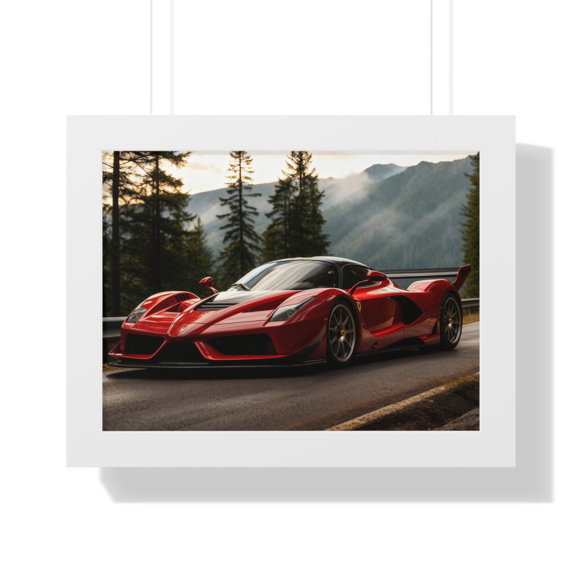 Cinematic Ferrari F50 – Red Icon in Horizontal Framed Display
