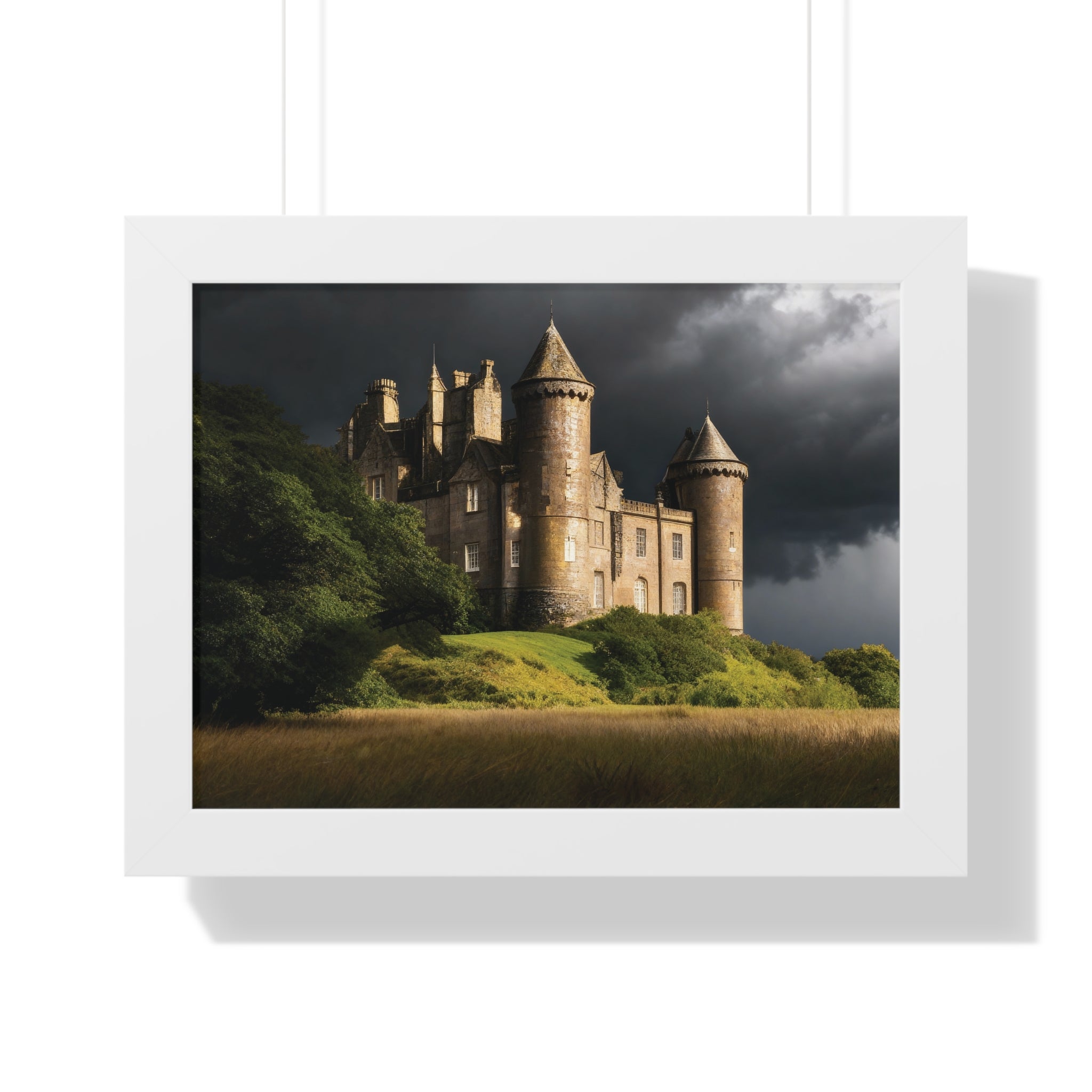 Scottish Castle in Stormy Twilight – Dramatic Landscape Wall Art Print
