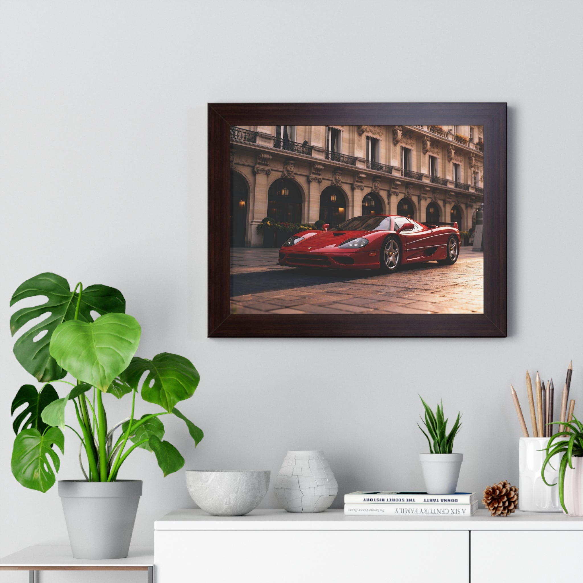 Framed Ferrari F50 – Red Icon in Horizontal Display
