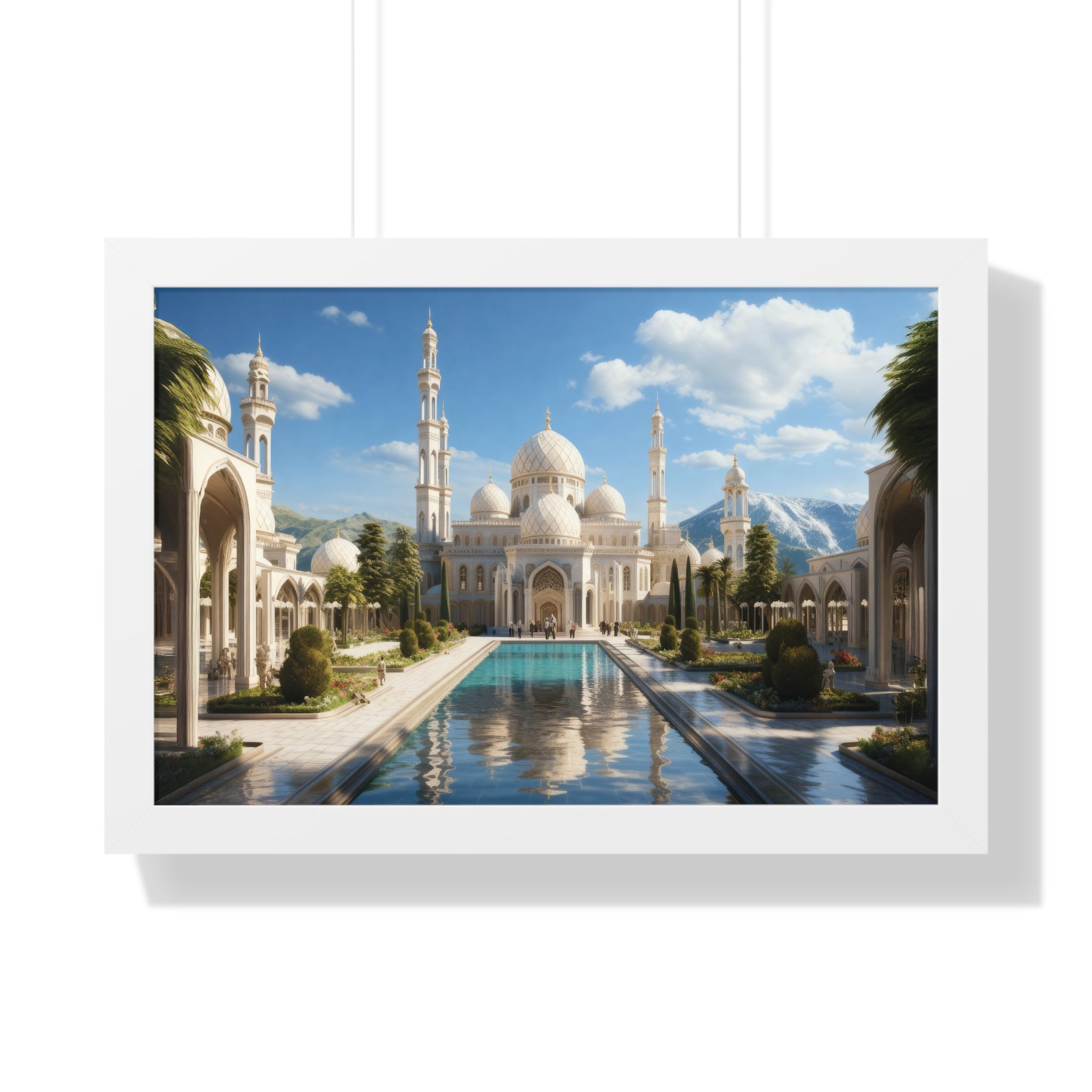 Garden of Reverence – Framed Mosque Reflections Wall Art