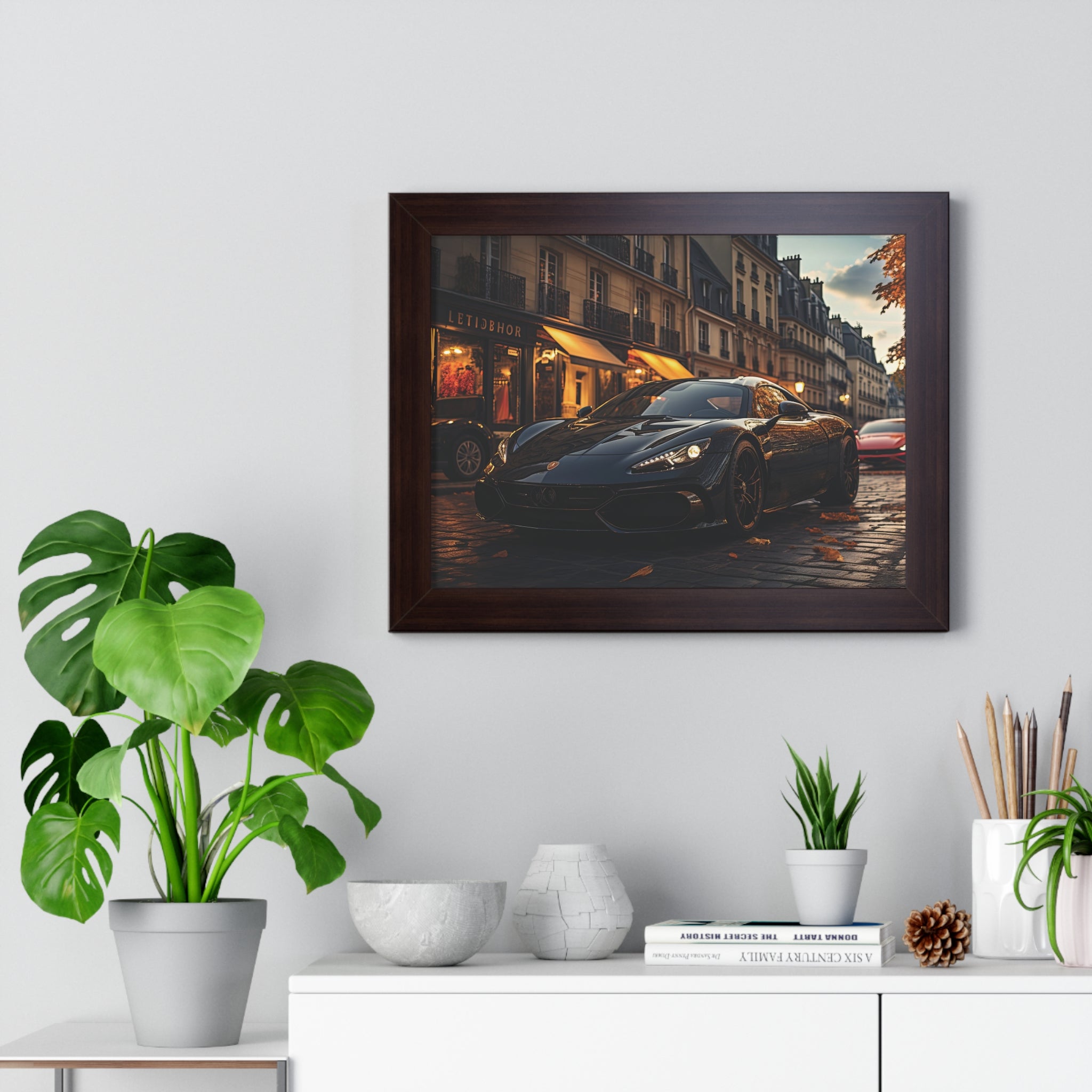 Moody Night Street Lamborghini Artwork
