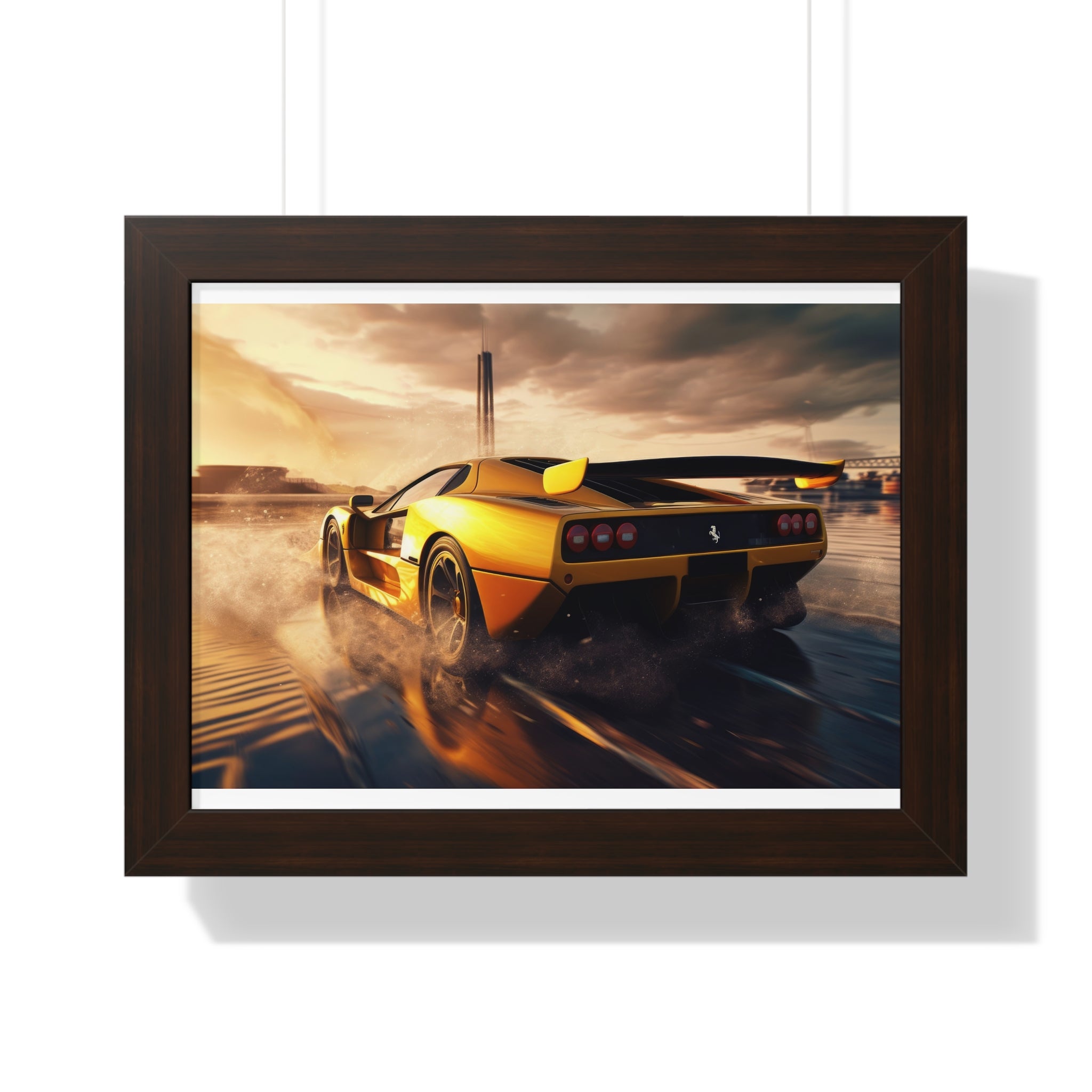 Yellow Ferrari F50 – Collector’s Framed Horizontal Poster