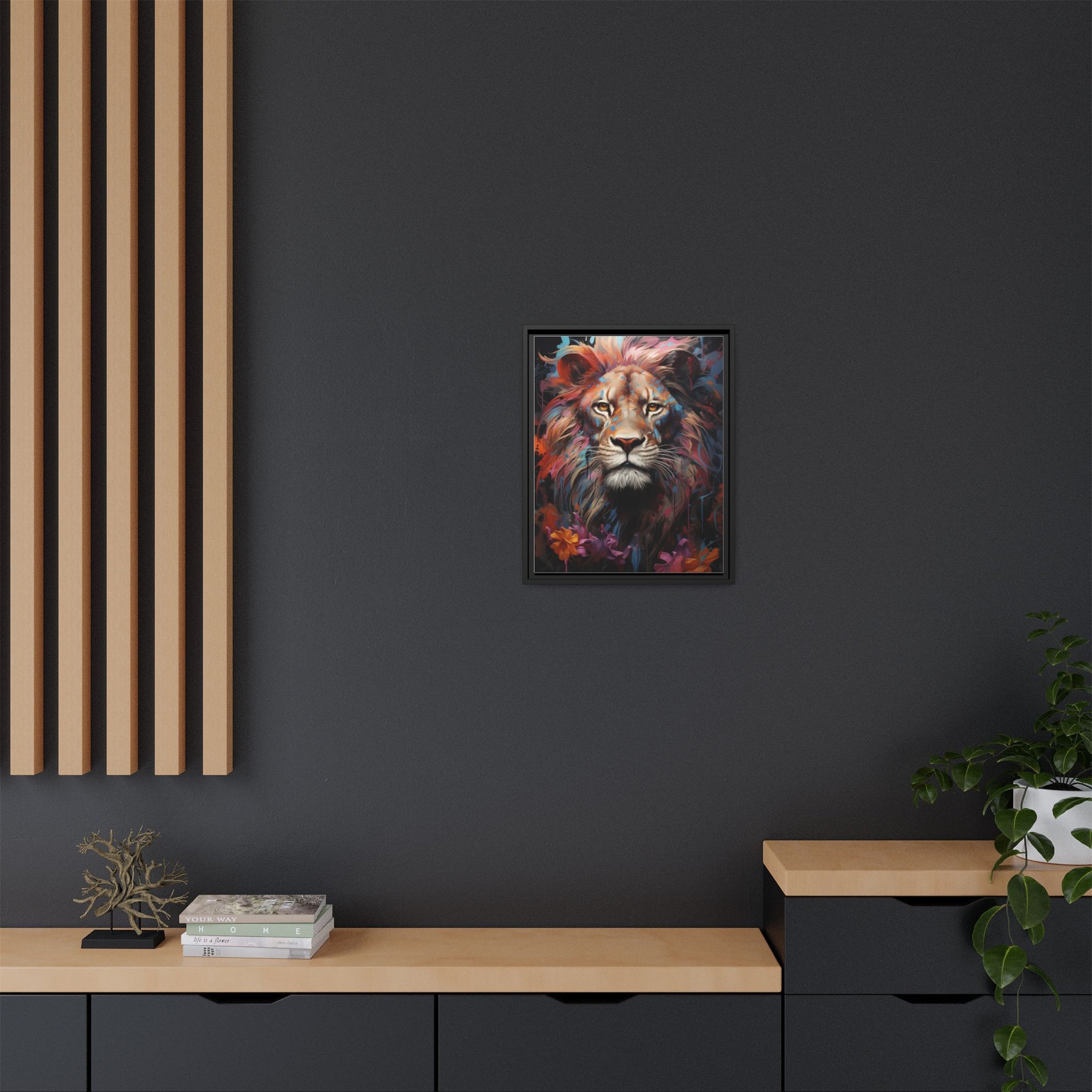 Majestic Jungle King – Abstract Color Splash Canvas